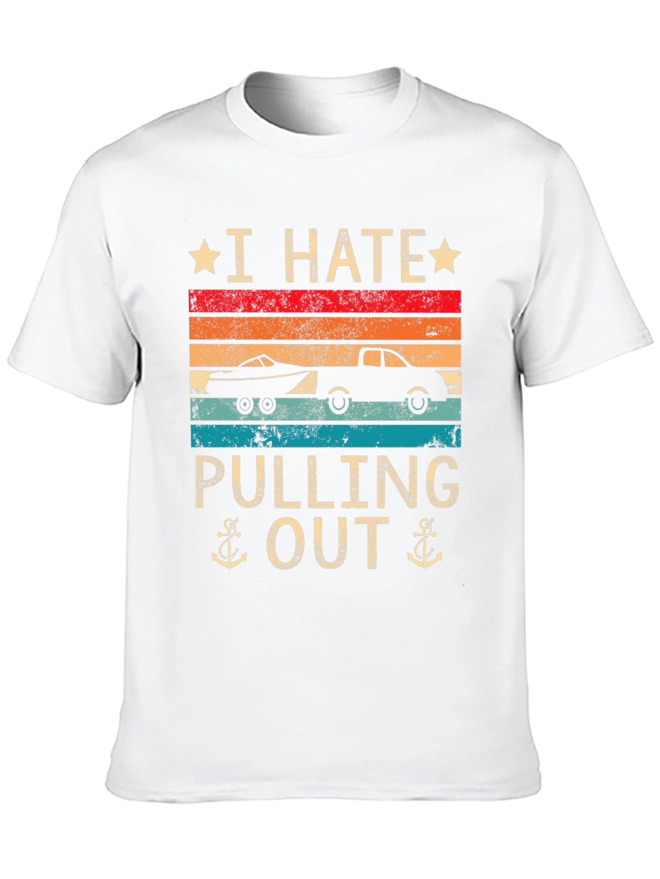 Black I Hate Pulling Out Boat T-Shirt view 10