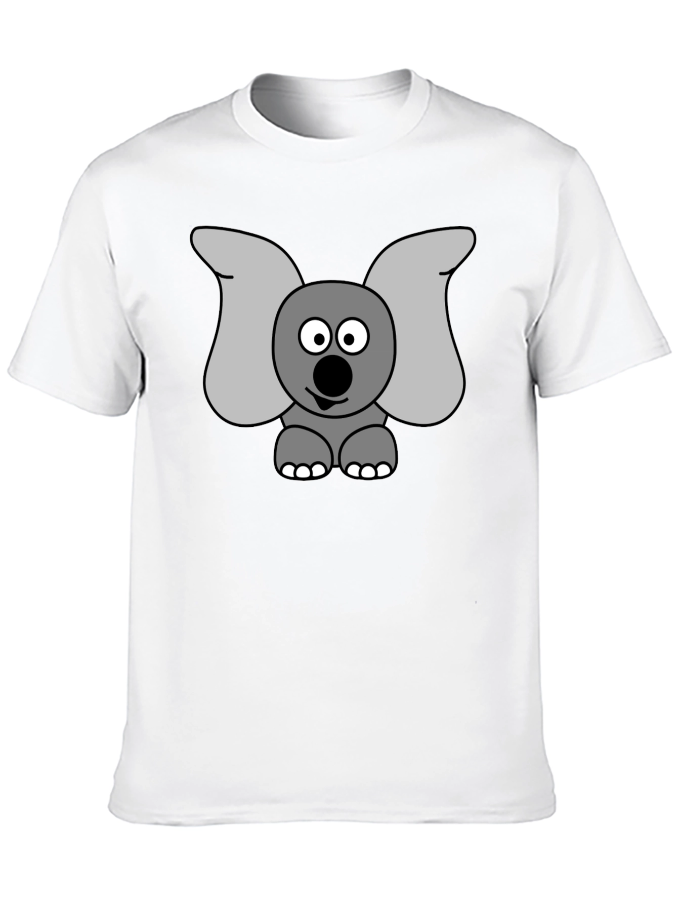 Black Cartoon Elephant Graphic Tee - Black Cotton Shirt view 10