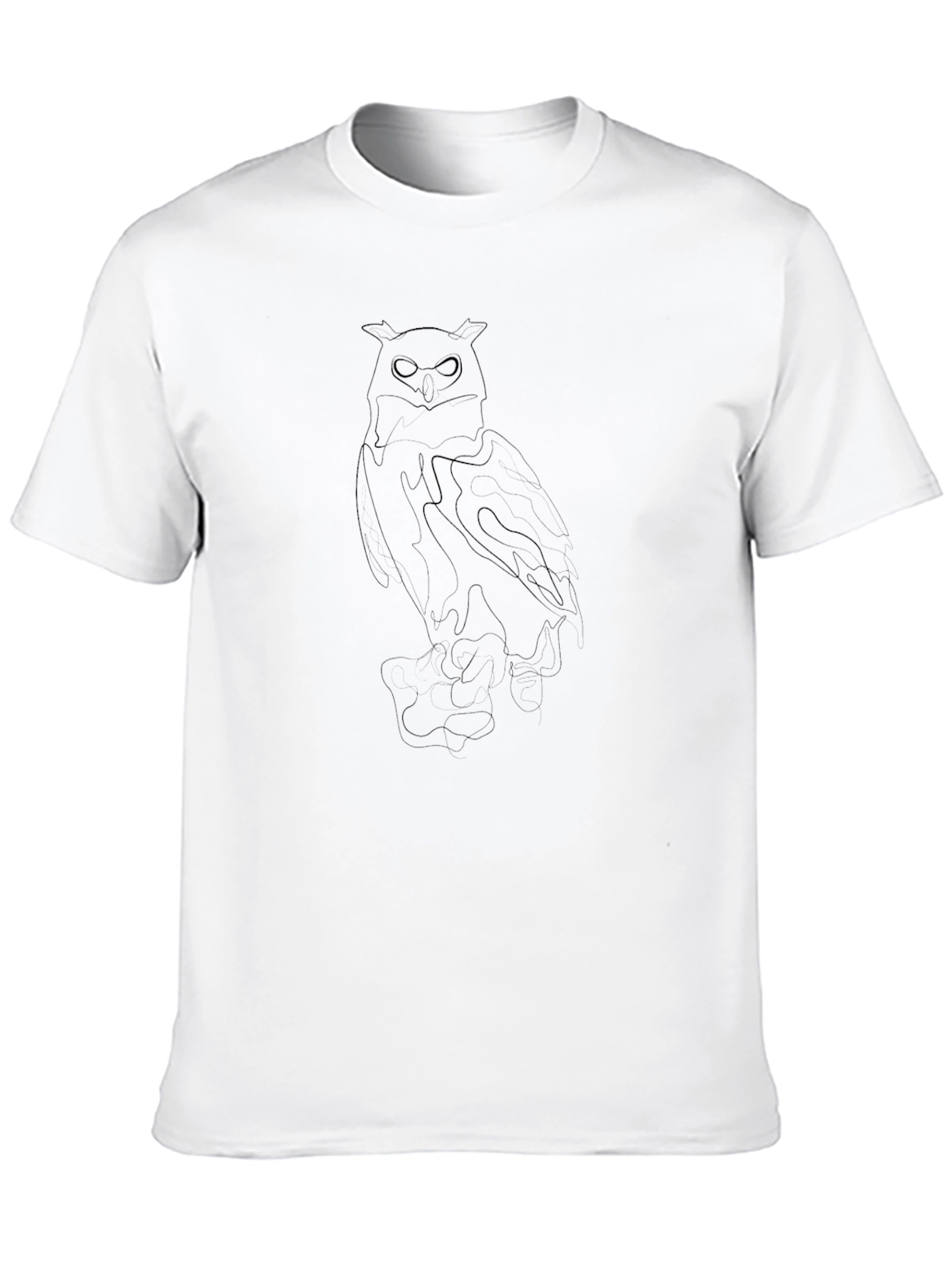 Black Men's Black Owl Graphic T-Shirt - Casual Style view 10