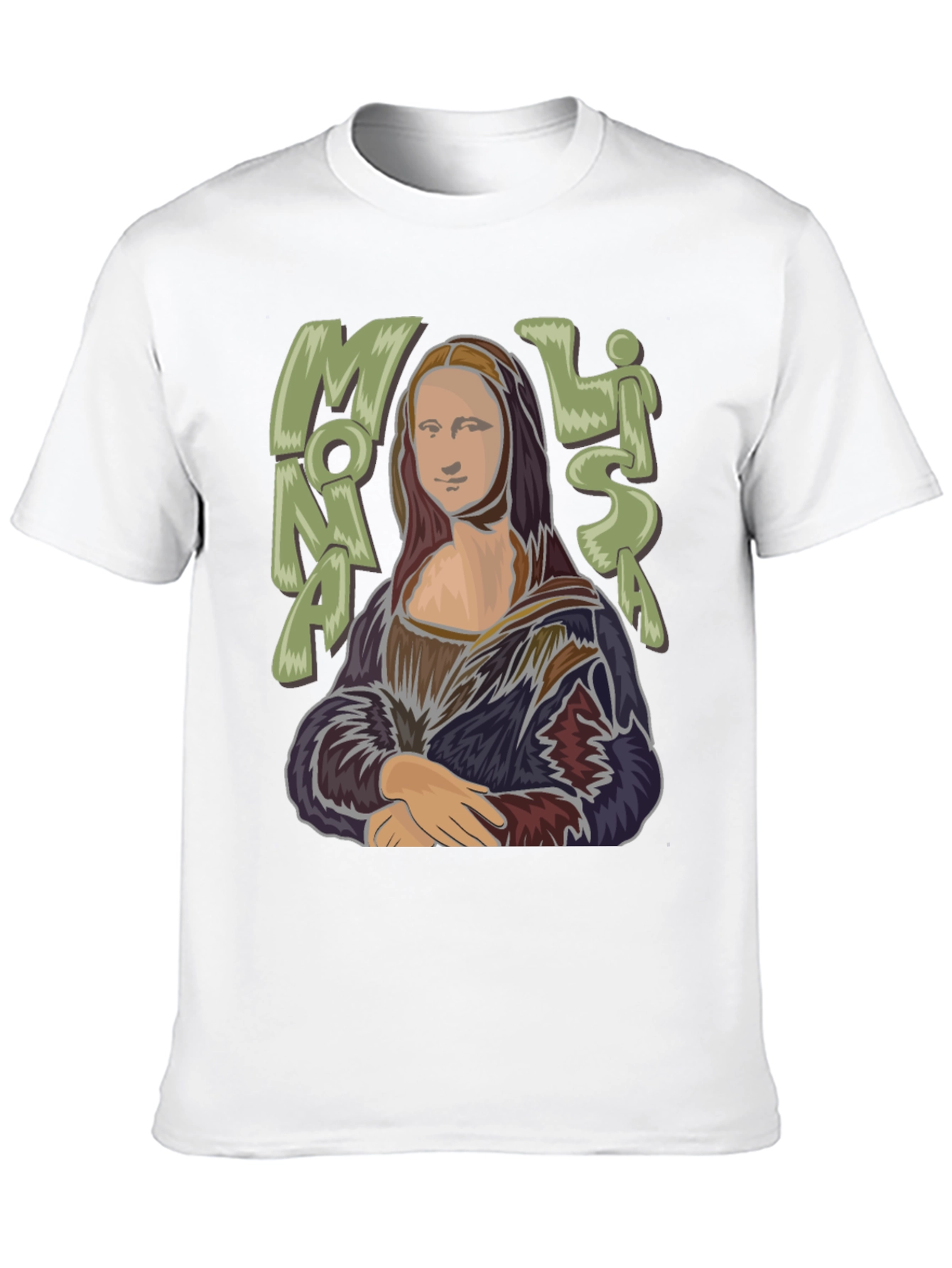 Black Mona Lisa Graphic Tee - Classic Art Style T-Shirt view 10