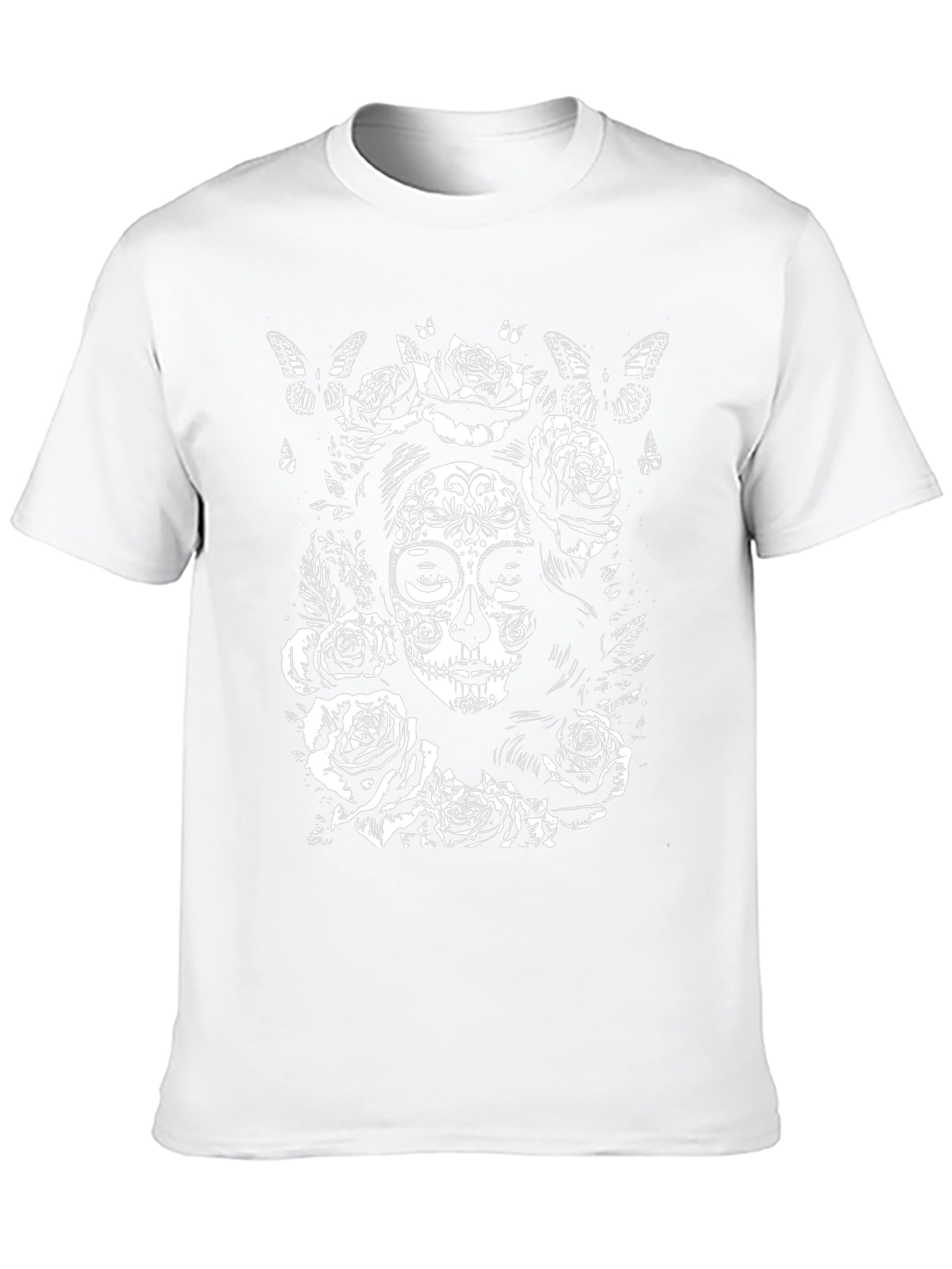 Black Sugar Skull Rose Graphic T-Shirt - Black view 10