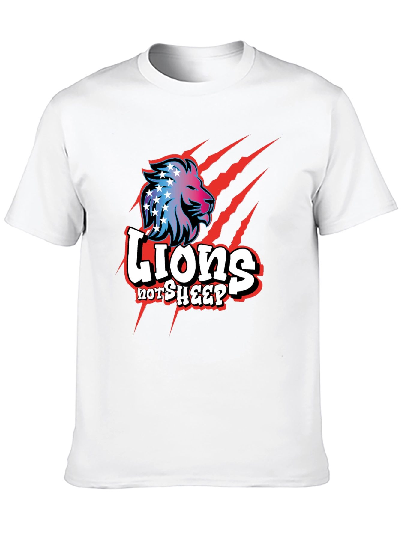 Black Lions Not Sheep Graphic Tee - Patriotic Design view 10
