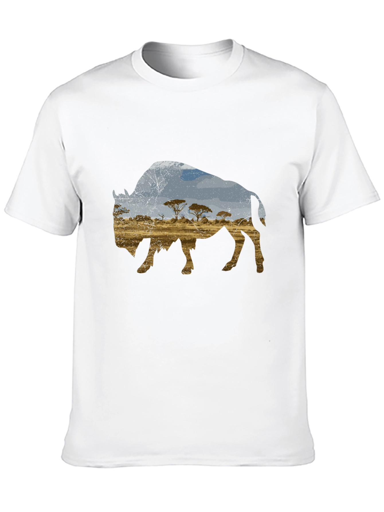 Black Buffalo Landscape Graphic Black T-Shirt view 10