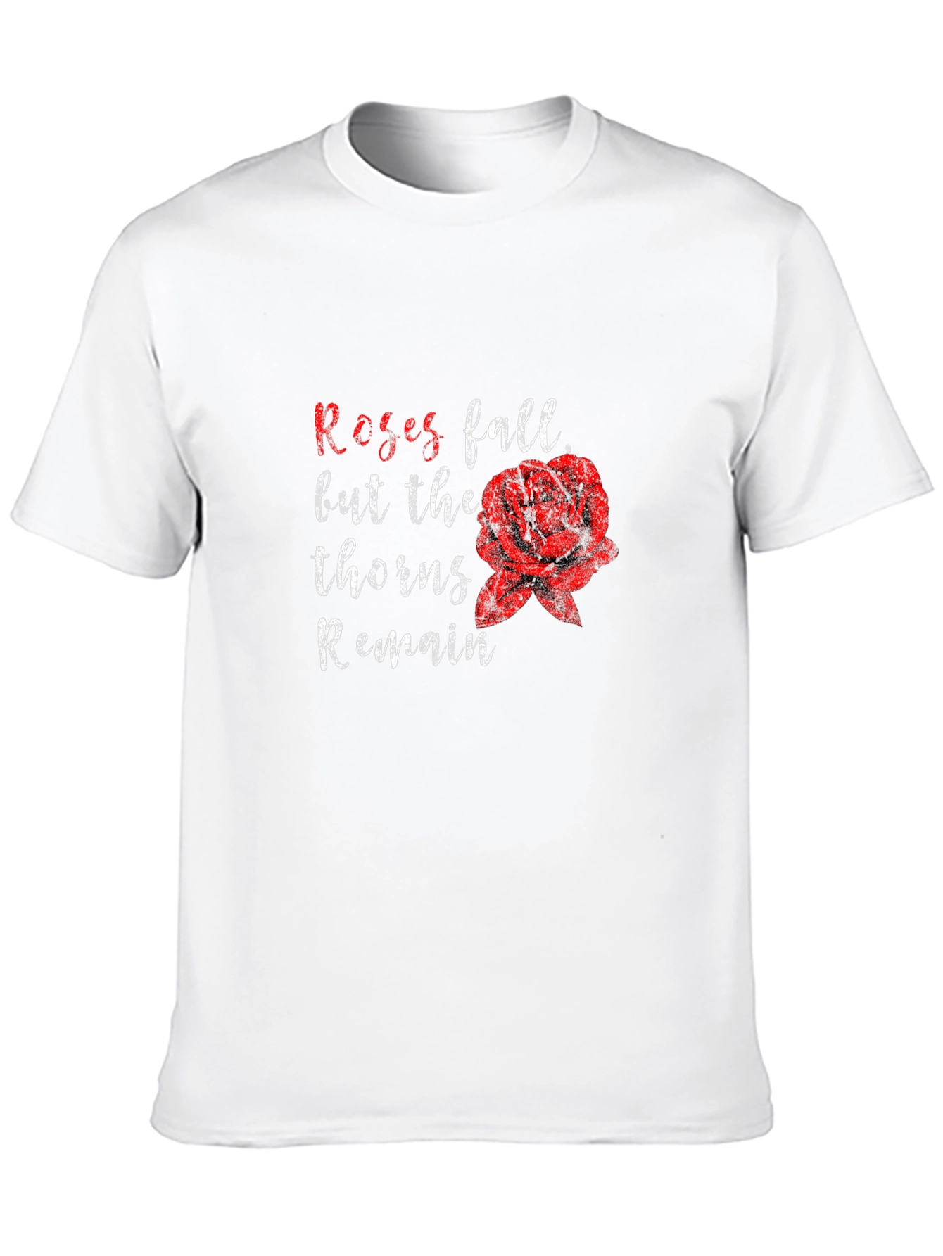 Black Roses Fall Thorns Remain Black Graphic Tee view 10