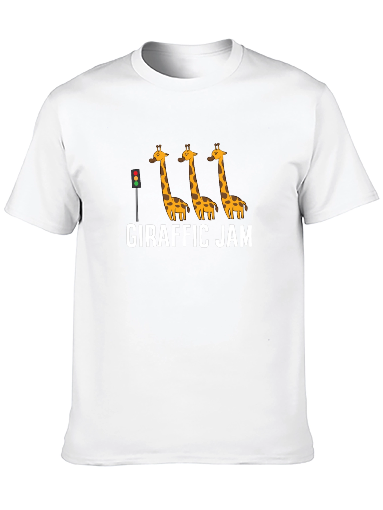 Black Giraffe Jam Graphic Tee - Funny Animal Traffic Design view 10