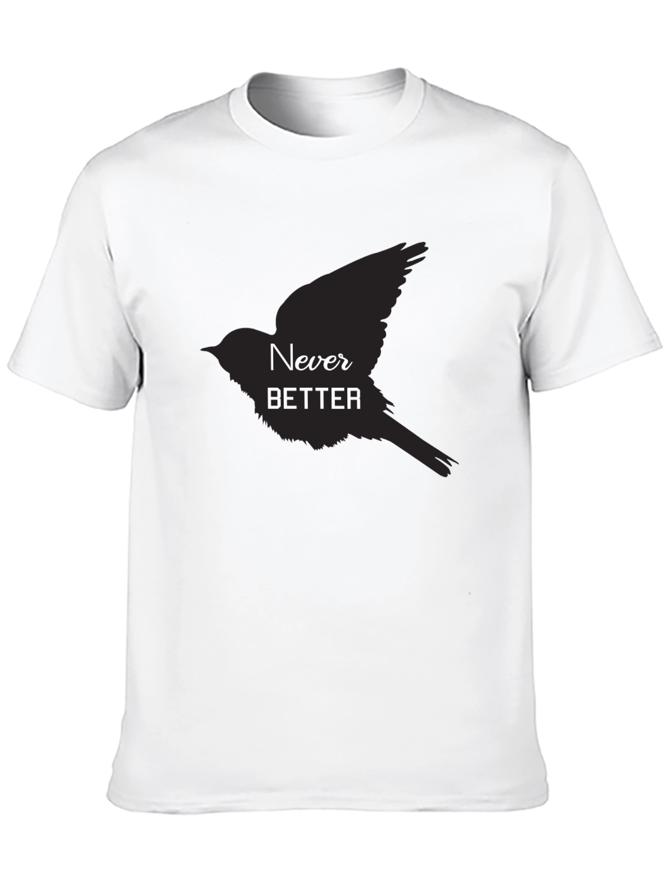 Black Never Better Bird Graphic Black T-Shirt view 10