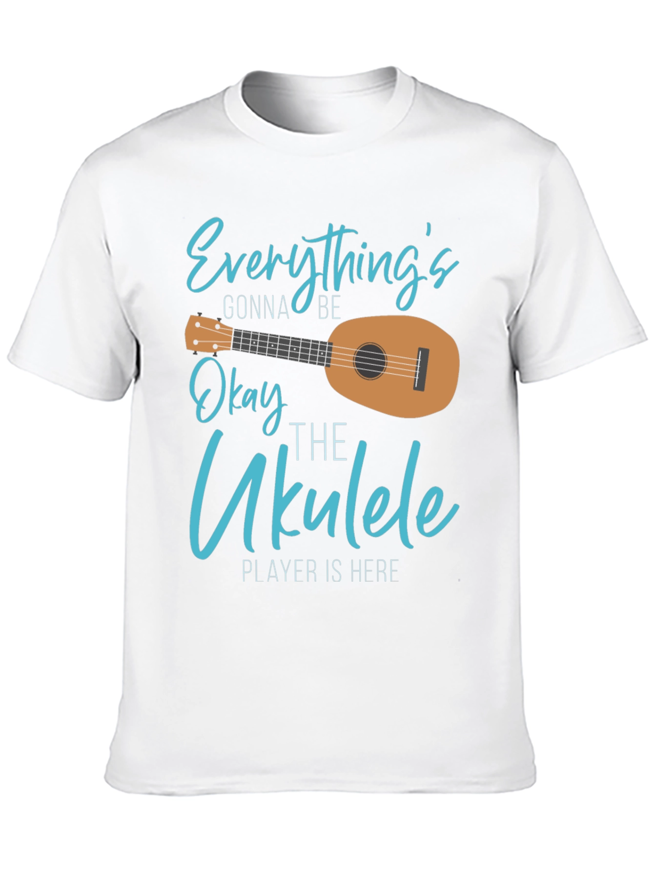 Black Everything's Gonna Be Okay Ukulele T-Shirt view 10