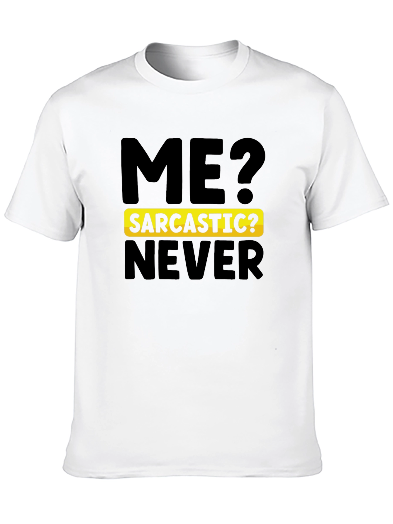 Black Sarcastic Never Men's Graphic T-Shirt view 10
