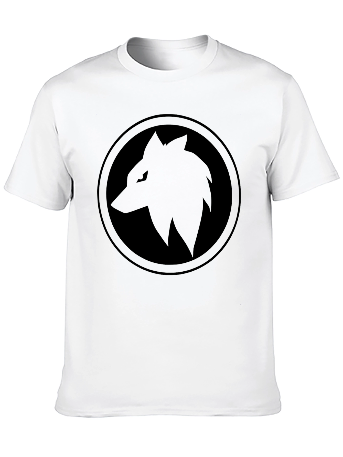Black Black Wolf Circle T-Shirt - Edgy Graphic Tee view 10
