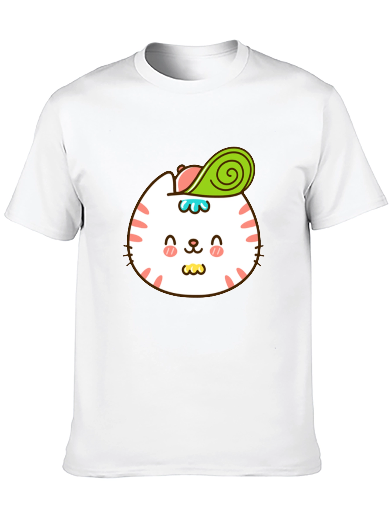Black Cute Cat Avocado T-Shirt - Stylish Cartoon Design view 10