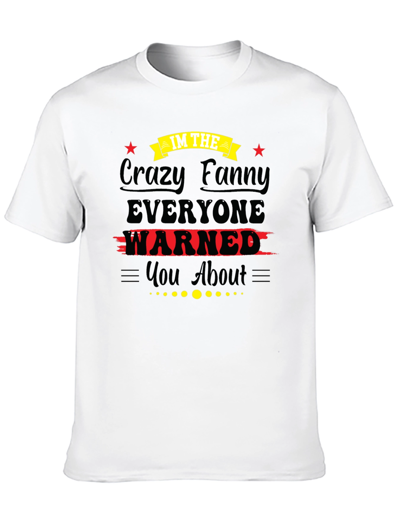 Black Crazy Fanny Graphic Tee - Unisex Black T-Shirt view 10