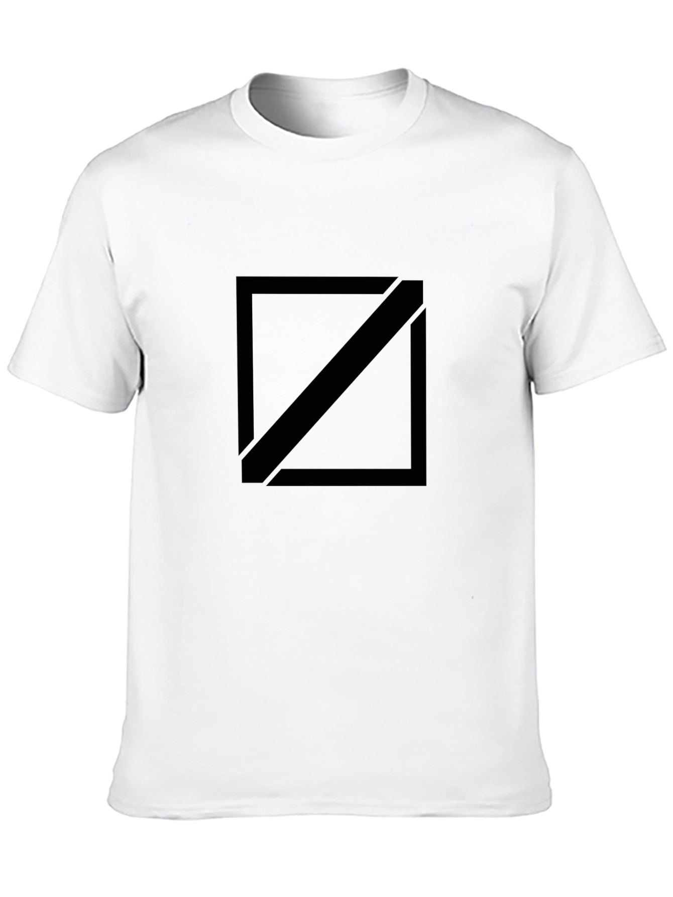 Black Mens Black Graphic Tee - Square Diagonal Design view 10