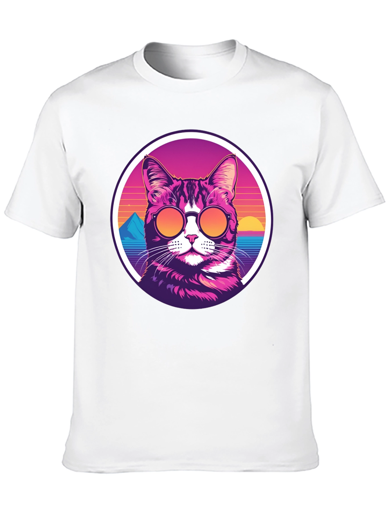 Black Retro Cat T-Shirt - Cool Cat with Shades view 10