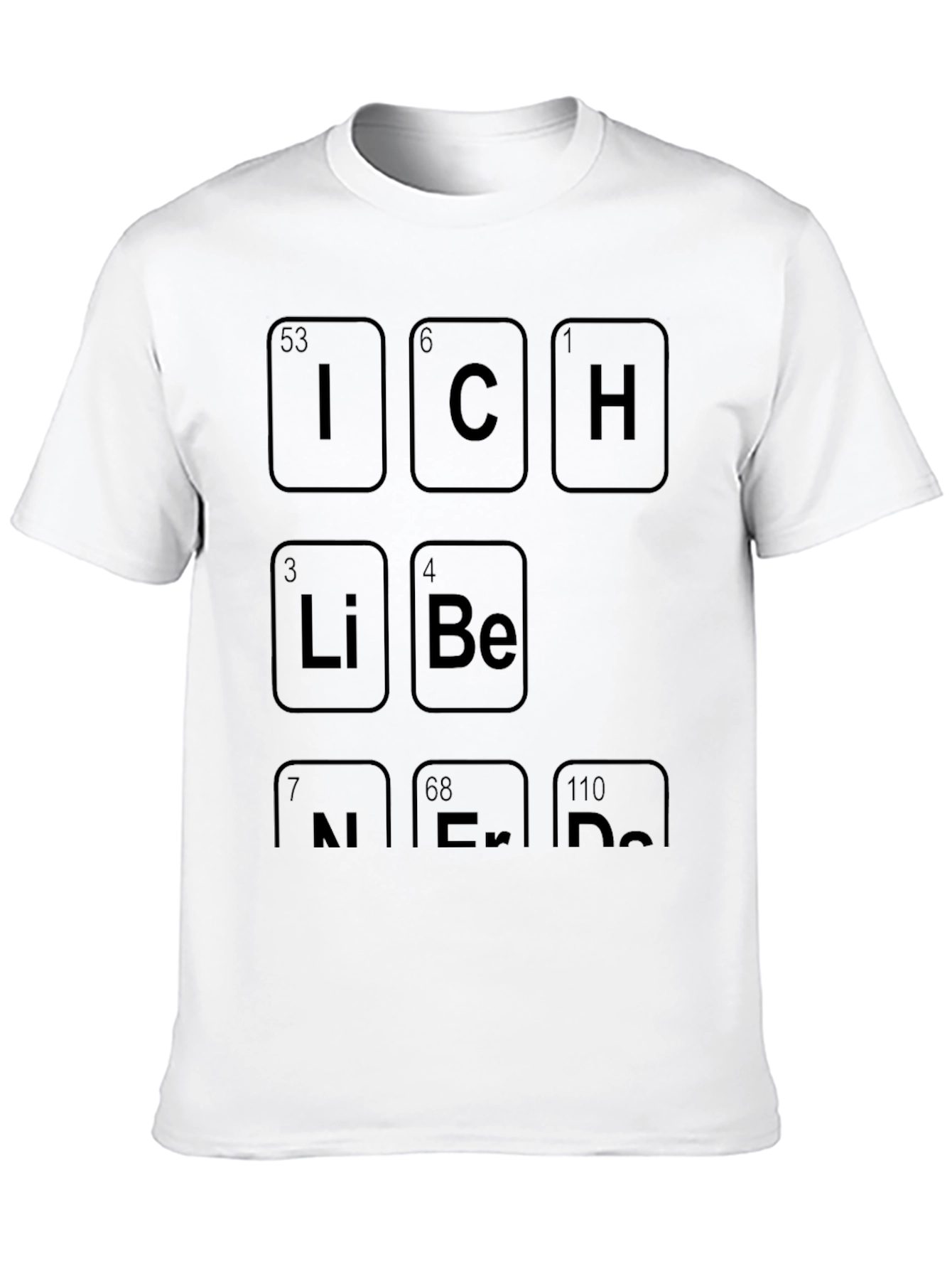 Black Ich Liebe Nerds Periodic Table T-Shirt view 10