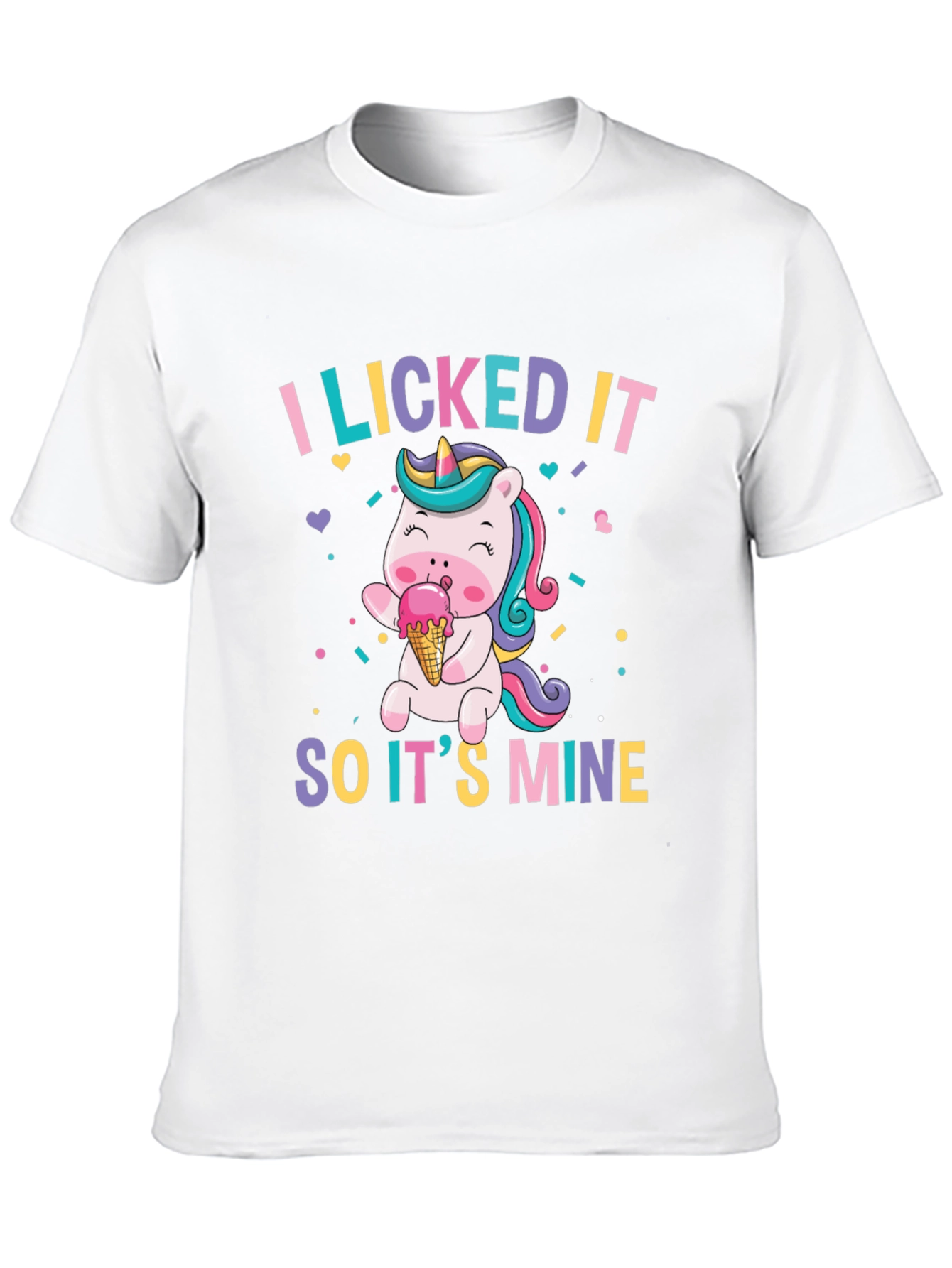 Black I Licked It So It's Mine Unicorn T-Shirt view 10