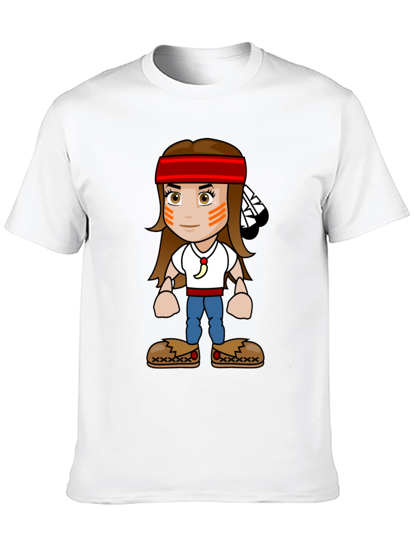 Black Native American Cartoon T-Shirt view 10