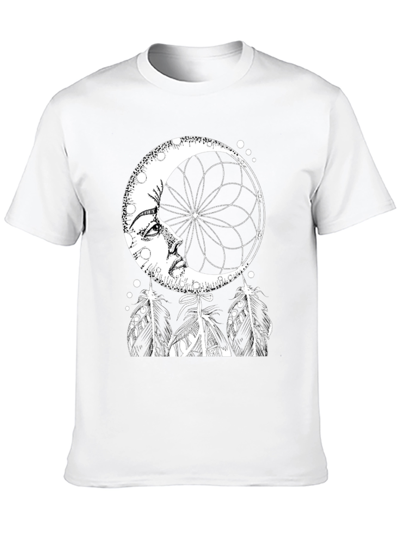 Black Dreamy Moon Graphic Tee - Black Cotton Blend view 10