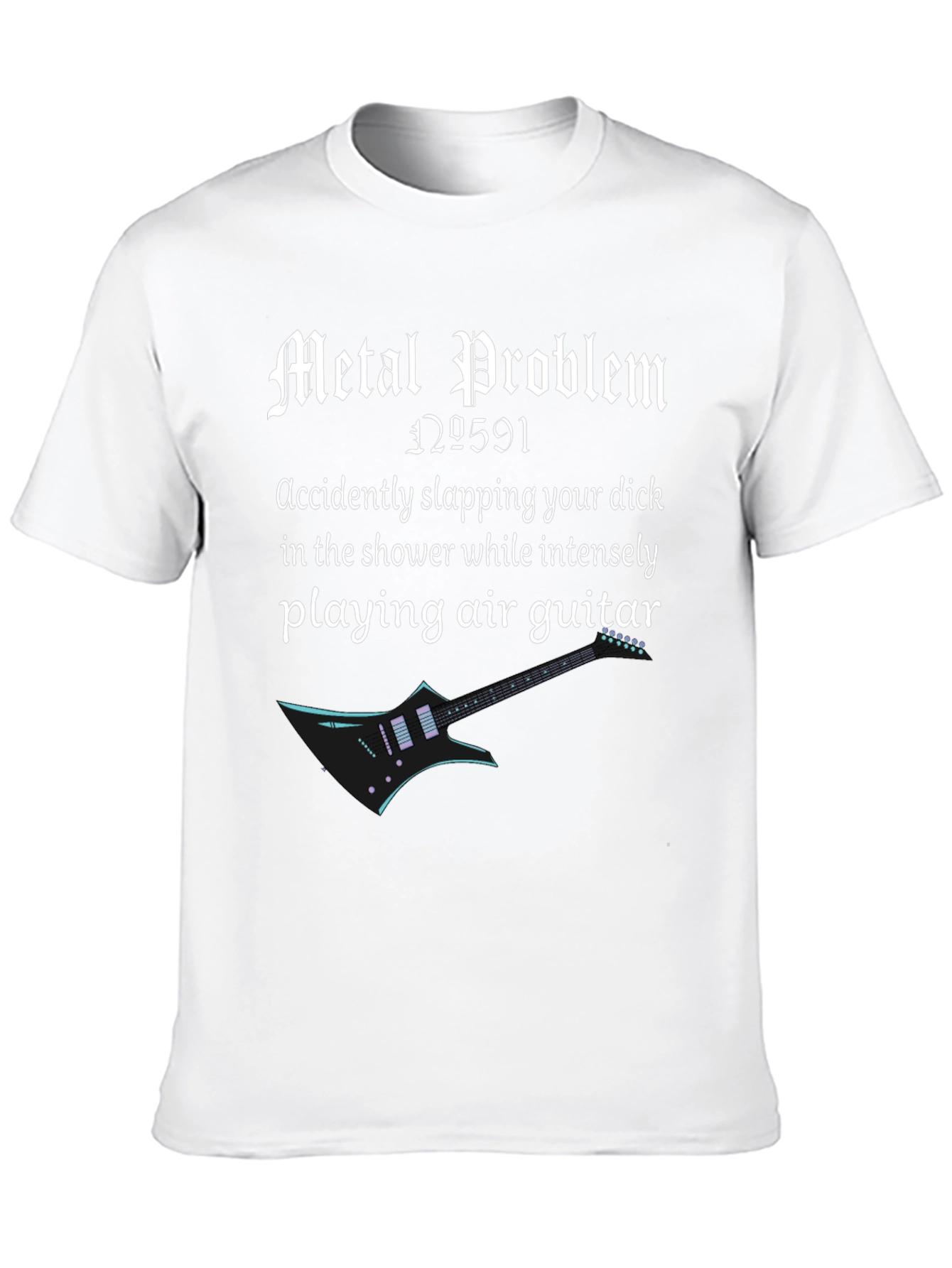 Black Metal Problem T-Shirt - Shower Air Guitar view 10