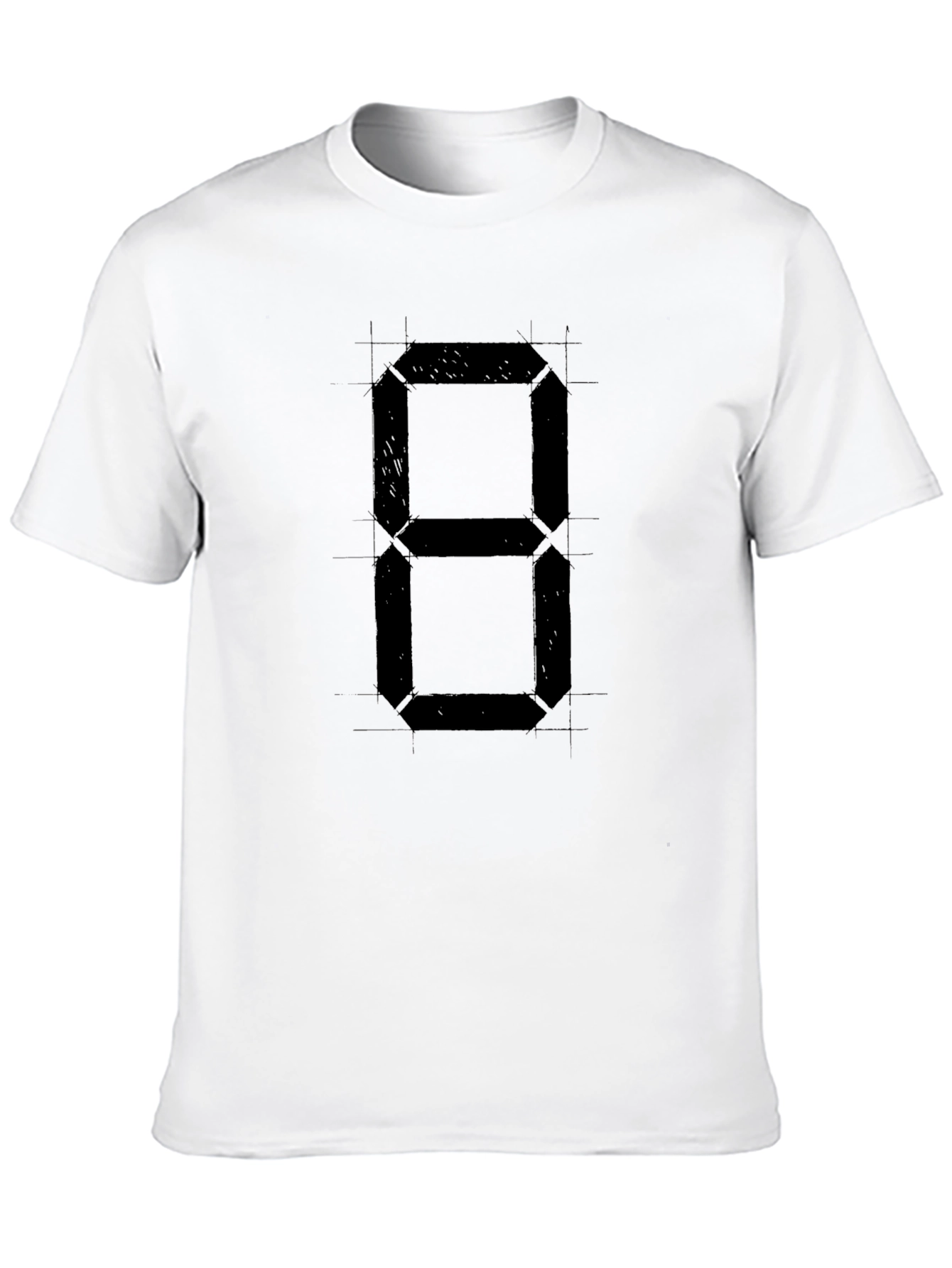 Black Digital Number Eight Black T-Shirt view 10