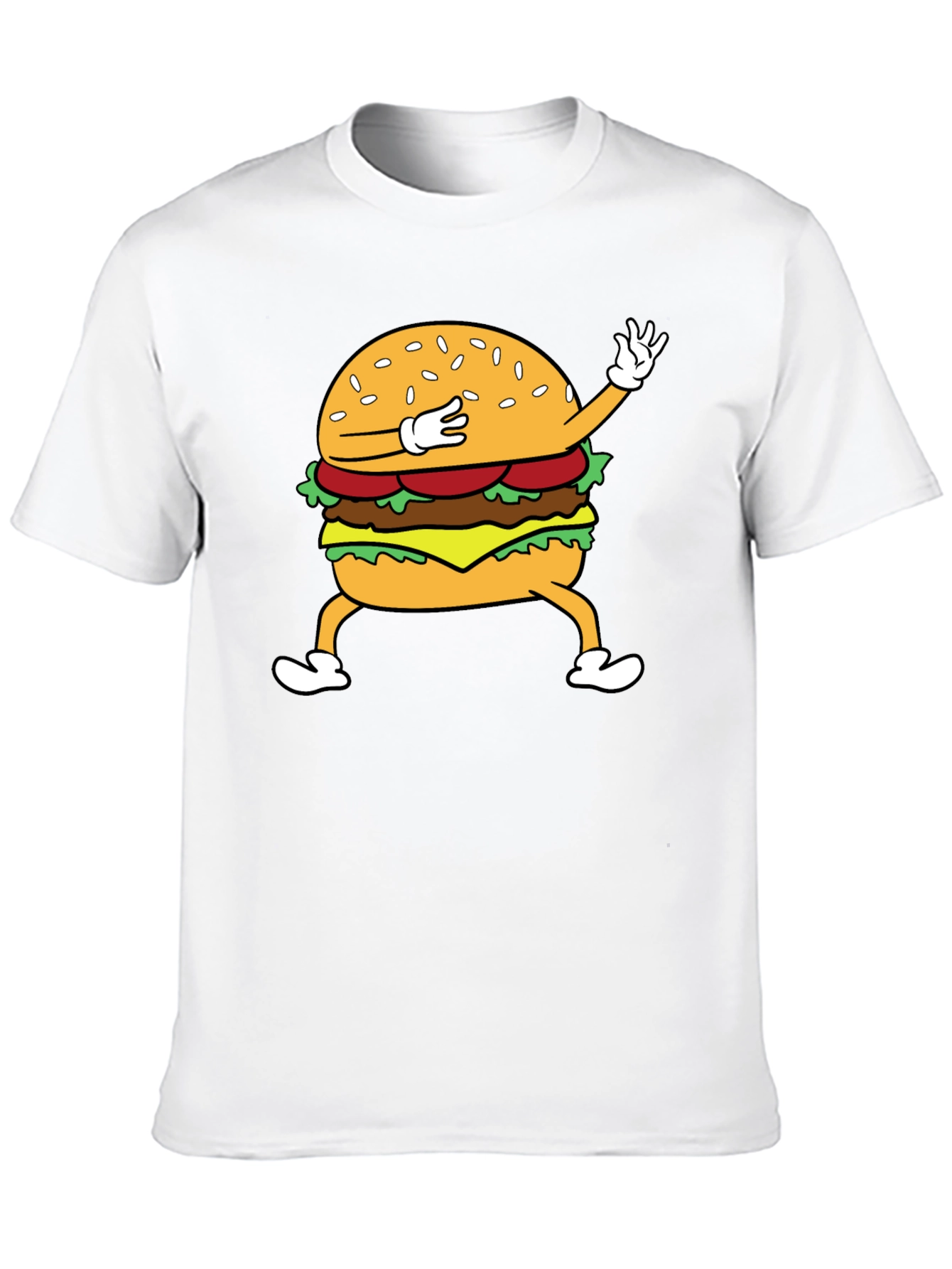 Black Dabbing Burger Graphic Tee - Funny Food T-Shirt view 10
