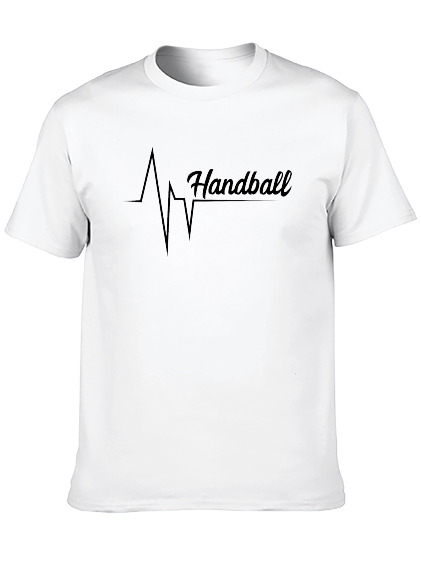 Black Handball Heartbeat T-Shirt - Passionate Sports Fan Tee view 10