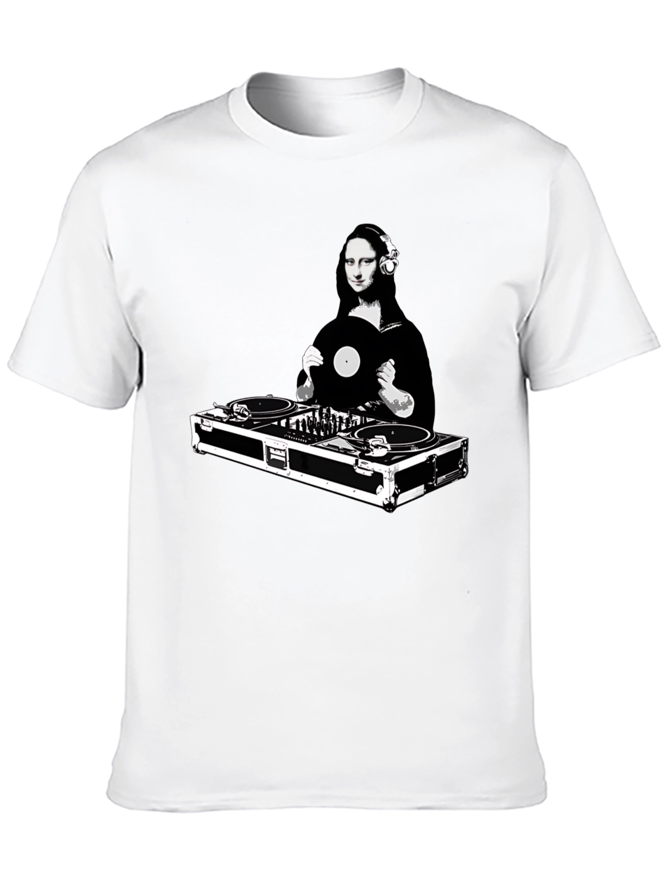 Black DJ Mona Lisa Graphic Tee - Unisex view 10