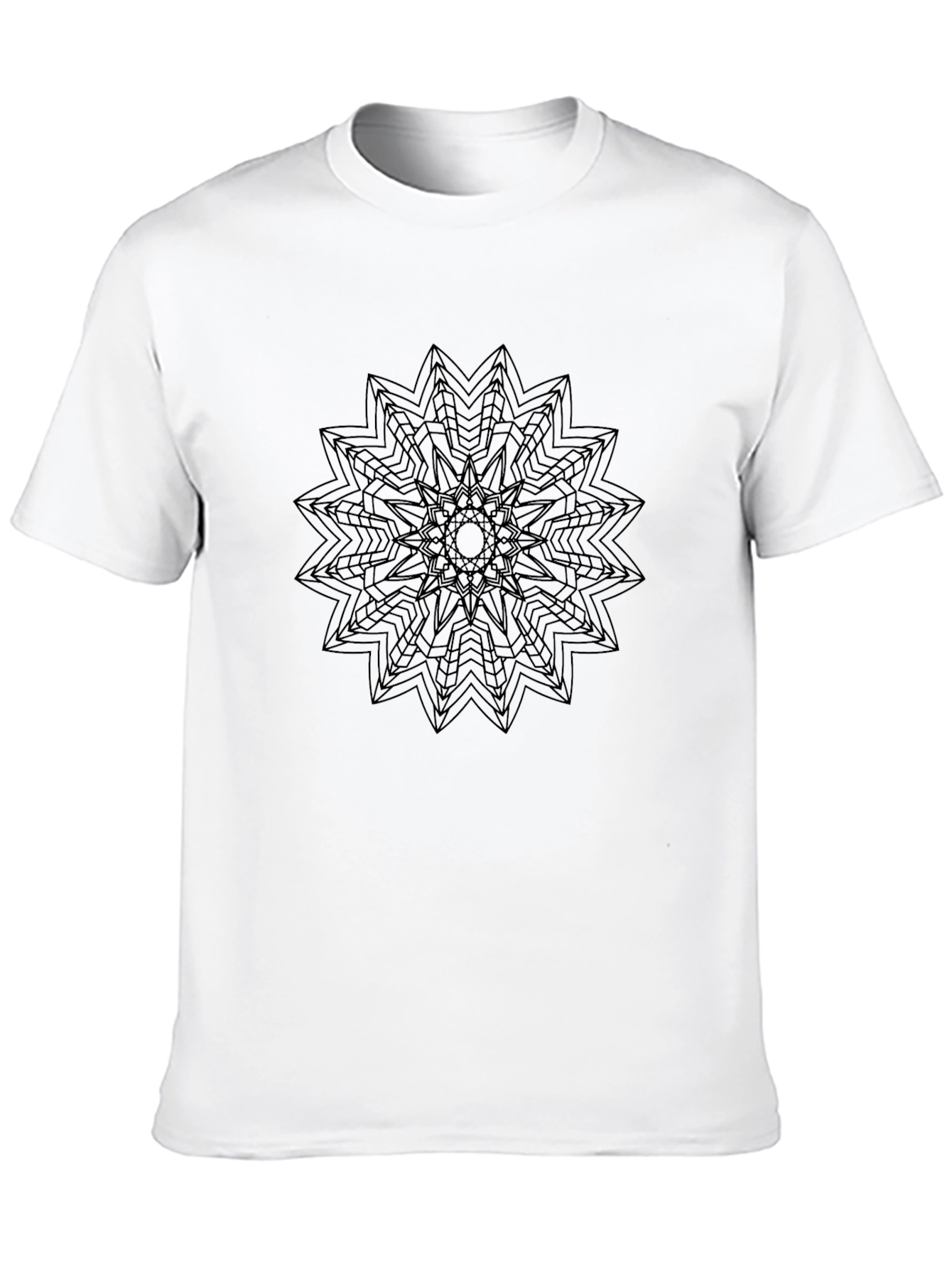 Black Black Tee with Geometric Mandala Graphic view 10