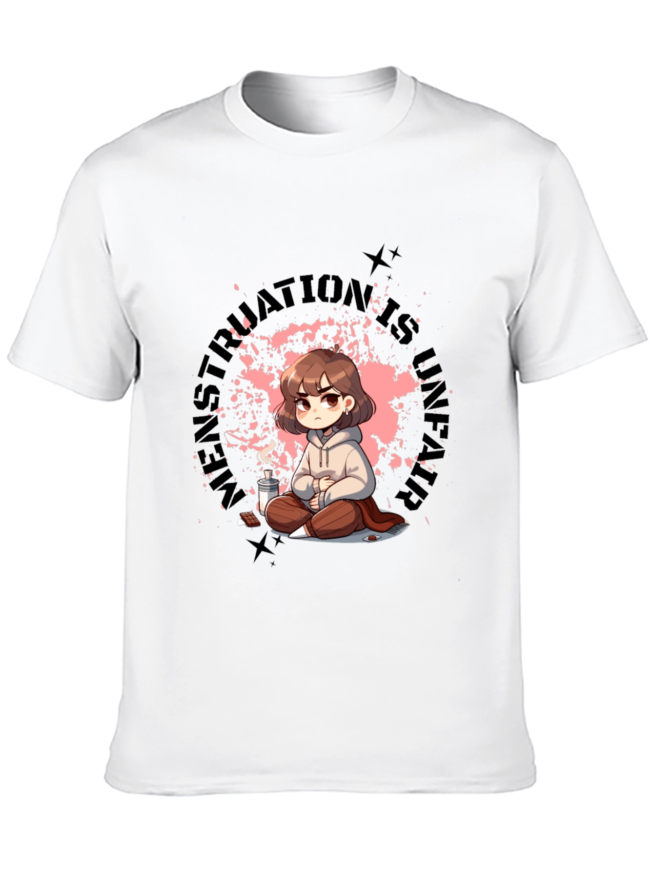 Black Unique Graphic Tee - Menstruation Is Strength view 10