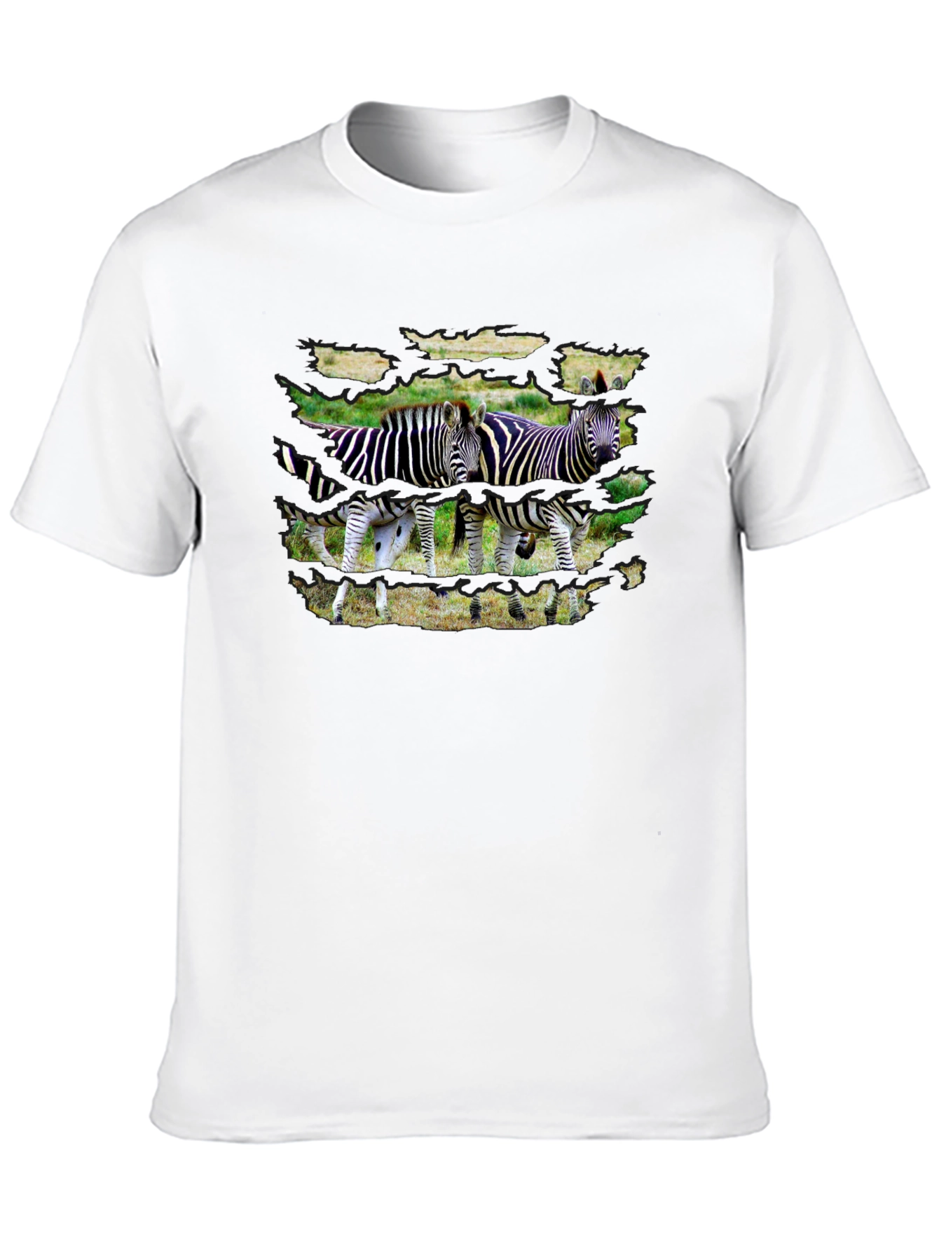 Black Zebra Print Black T-Shirt view 10