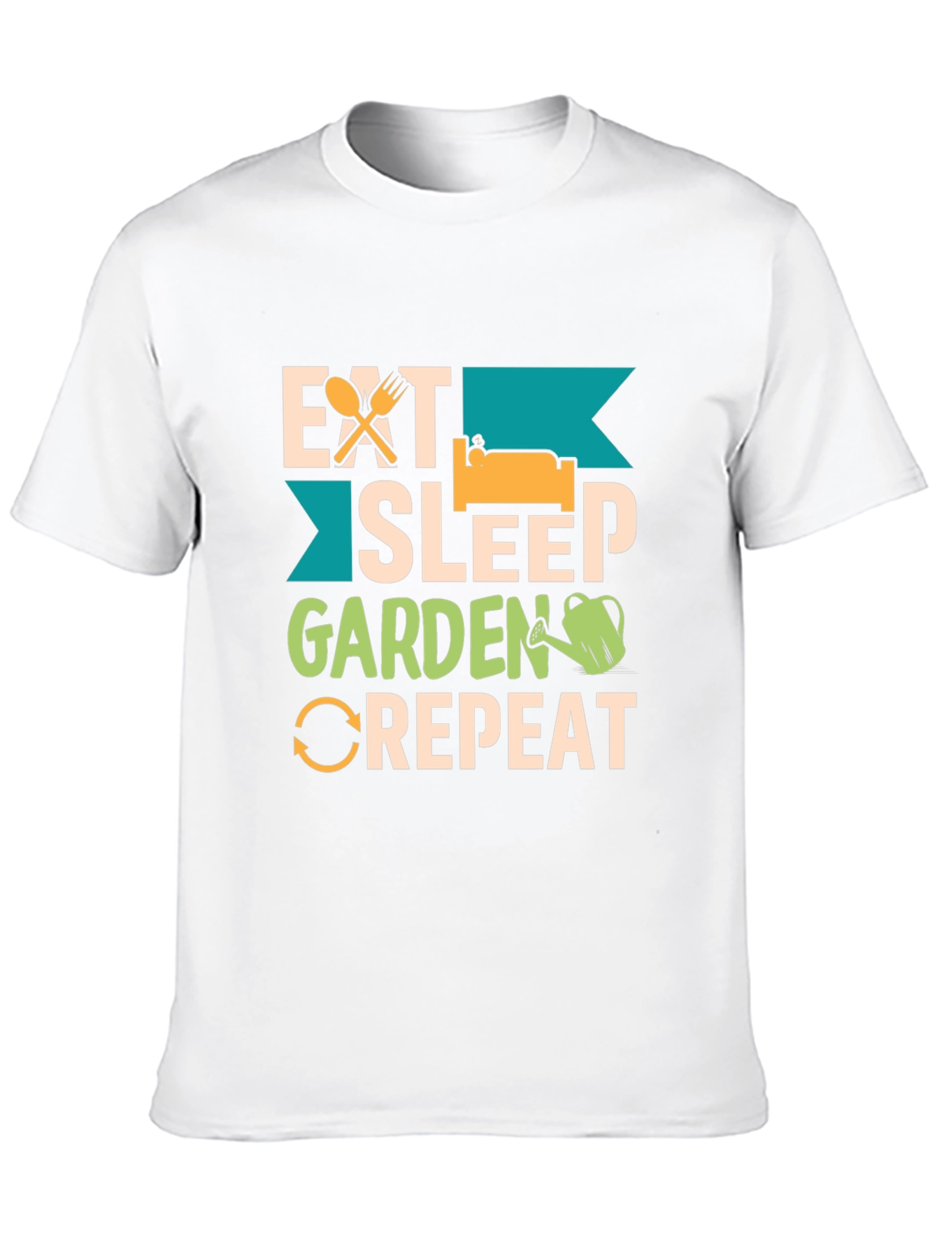 Black Eat Sleep Garden Repeat Graphic T-Shirt view 10