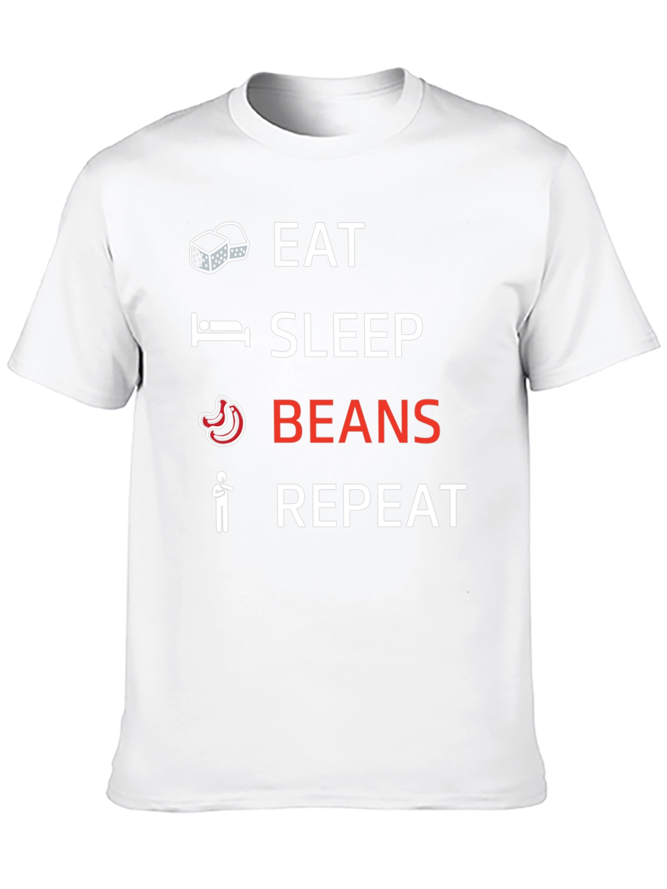 Black Eat Sleep Beans Repeat Graphic Tee view 10