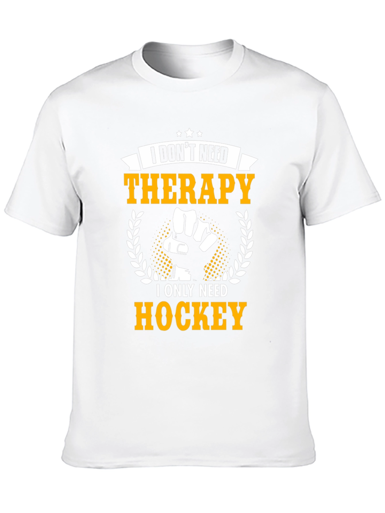 Black Hockey Therapy T-Shirt - Black, Graphic Tee view 10