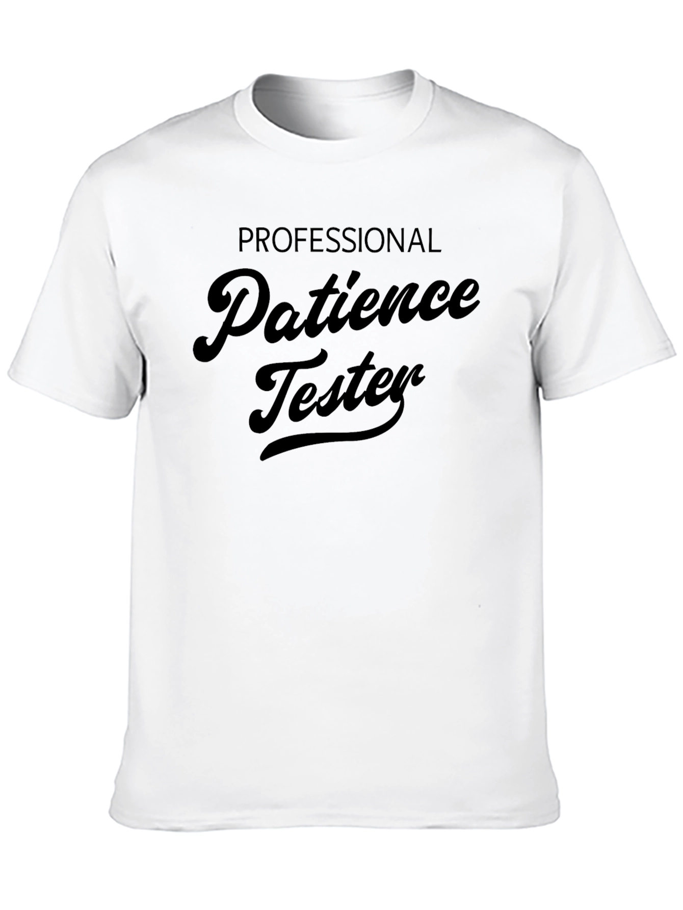 Black Patience Tester Graphic Tee - Humorous Novelty Shirt view 10