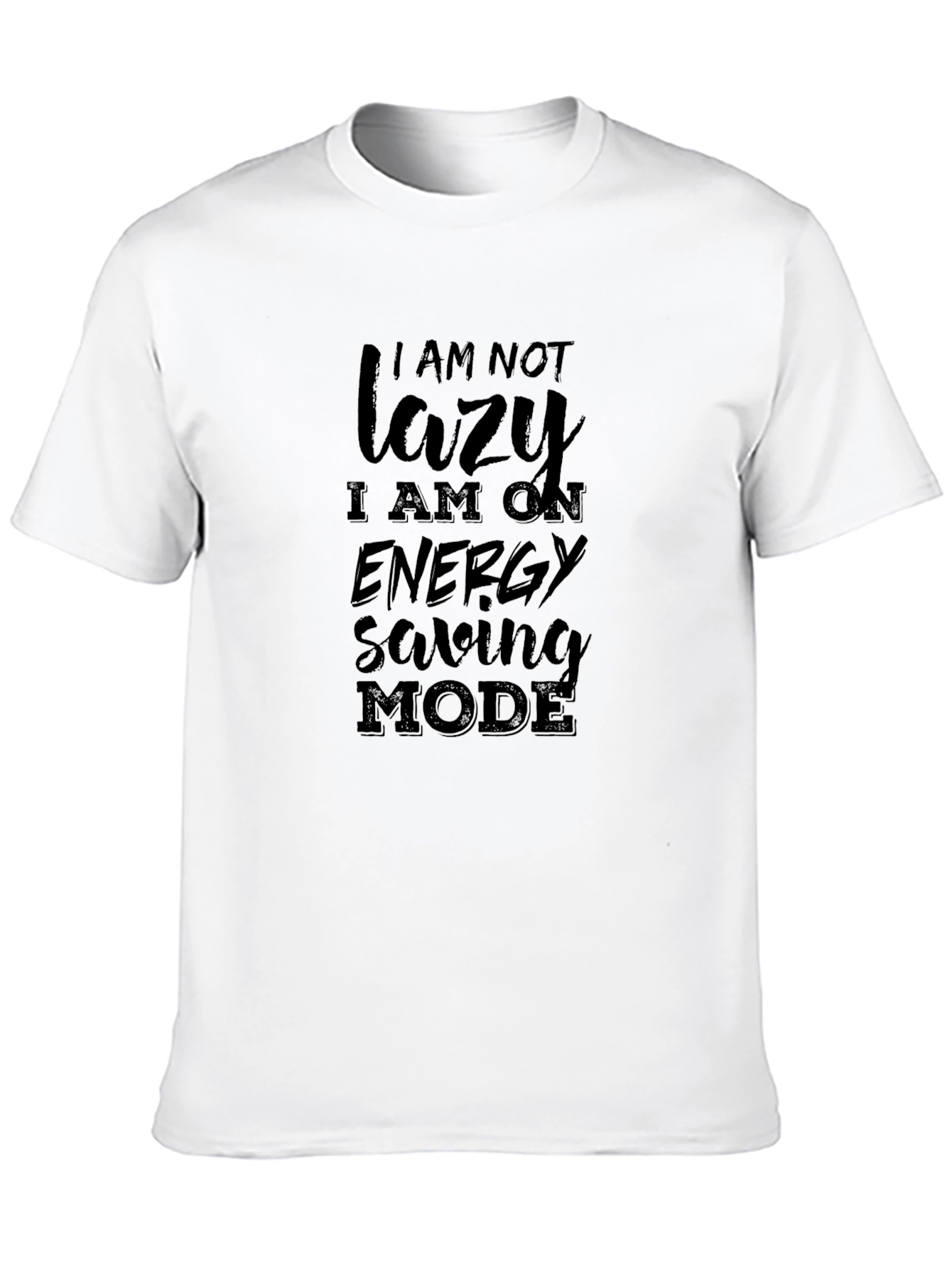 Black Funny Energy Saving Mode Black T-Shirt view 10