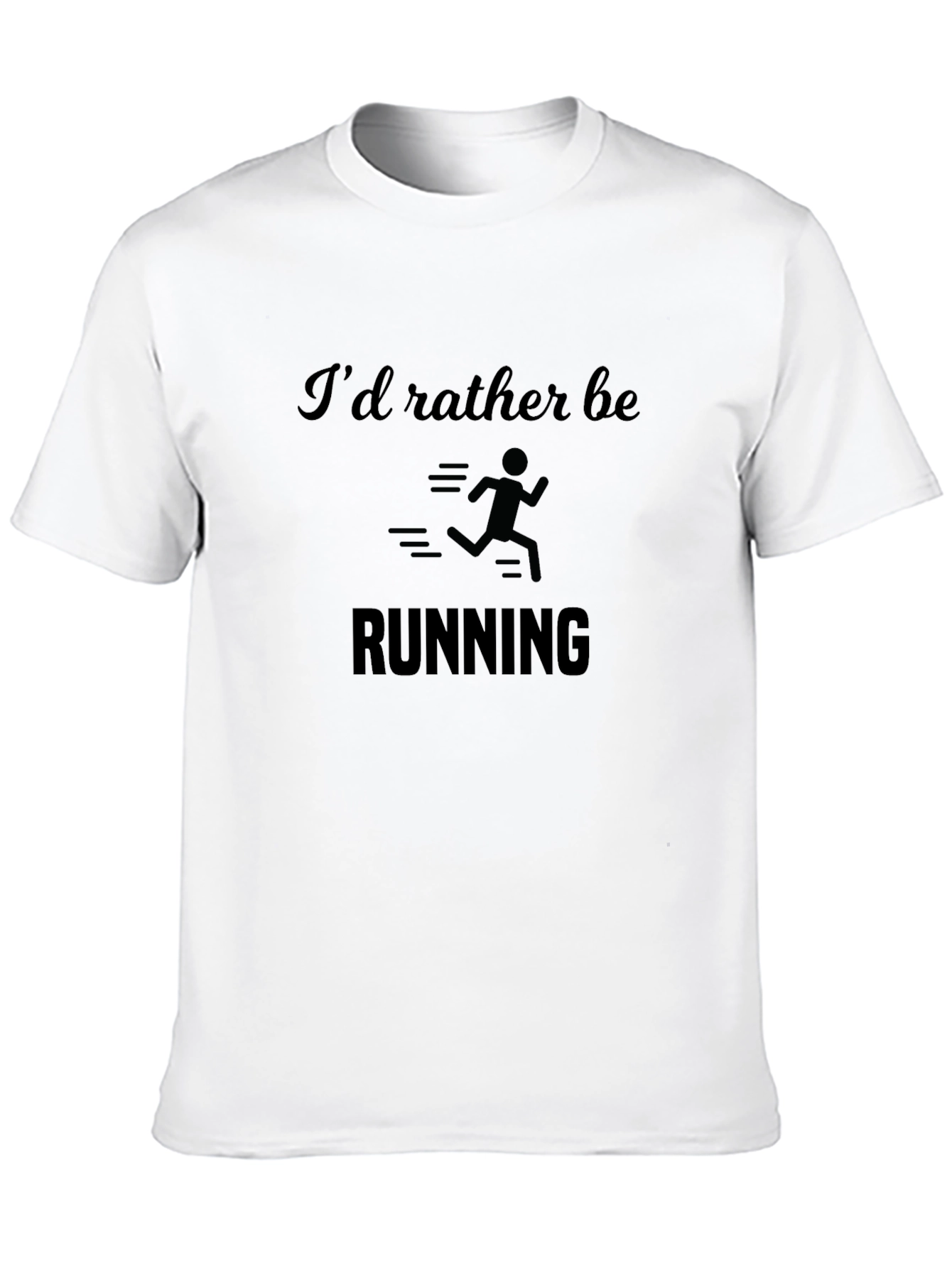 Black I'd Rather Be Running Black T-Shirt view 10