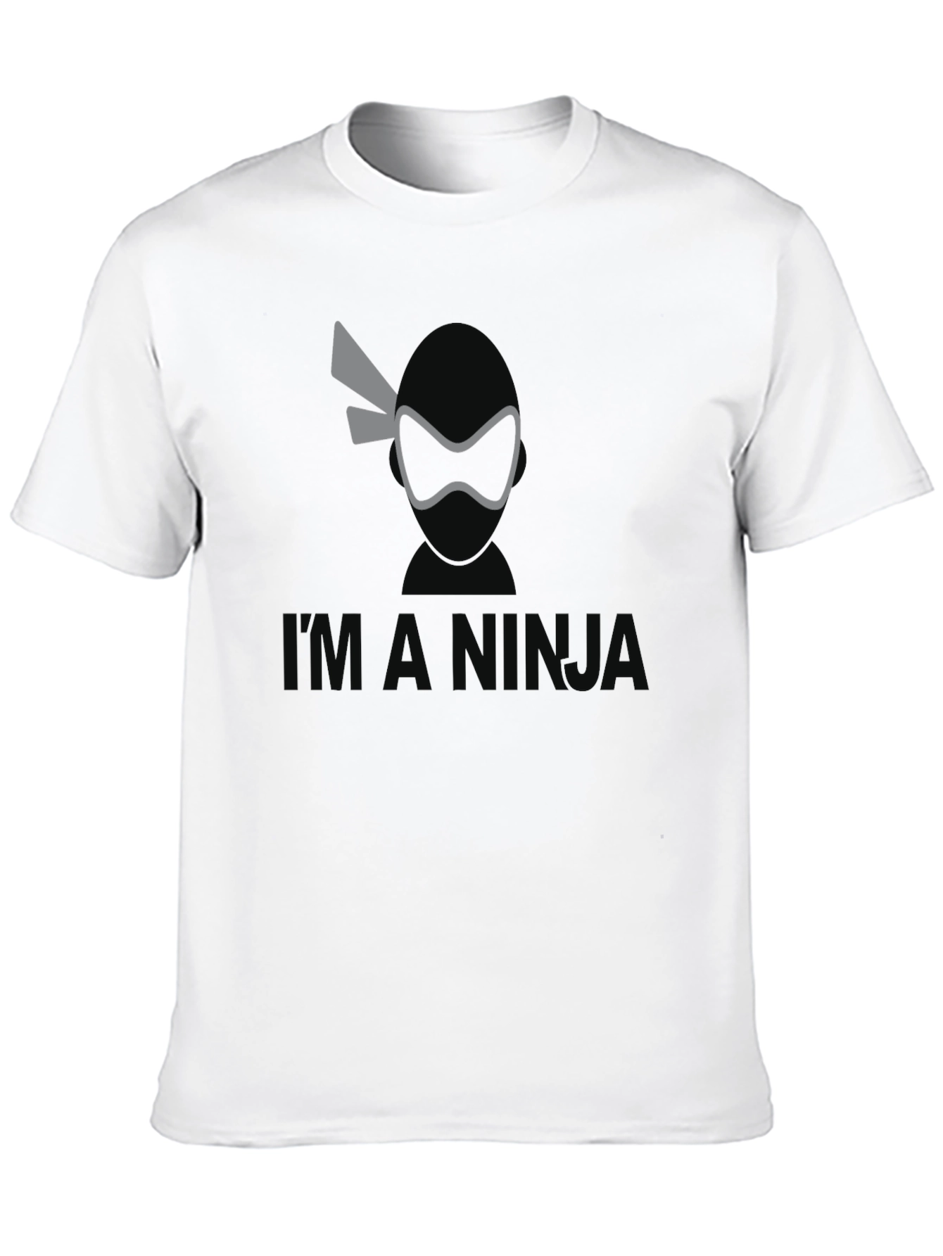Black I'm a Ninja Graphic Tee - Black Short Sleeve T-Shirt view 10
