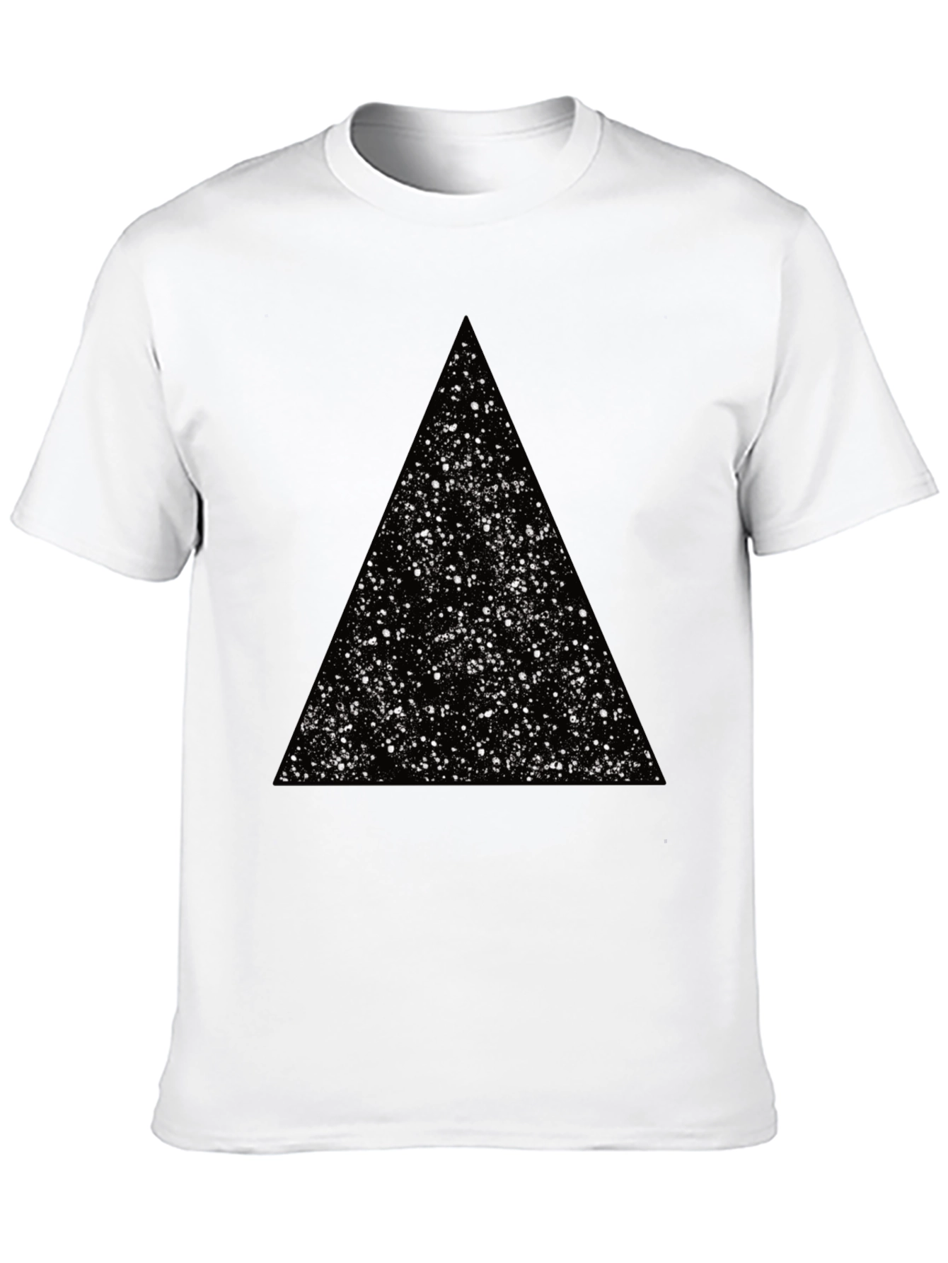 Black Cosmic Triangle Black Tee - Modern Graphic T-Shirt view 10