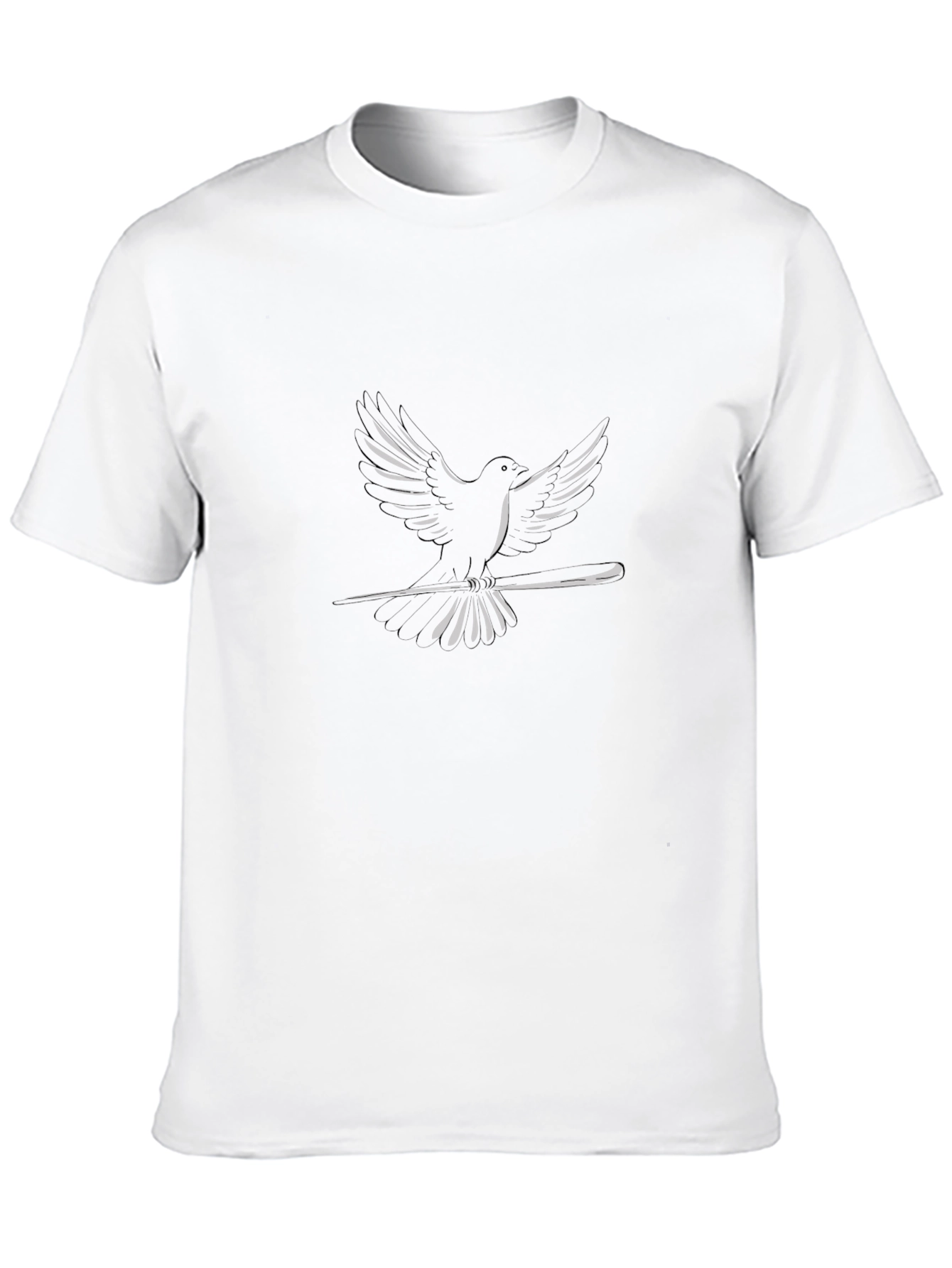 Black Dove on Branch Graphic Tee - Casual Black T-Shirt view 10