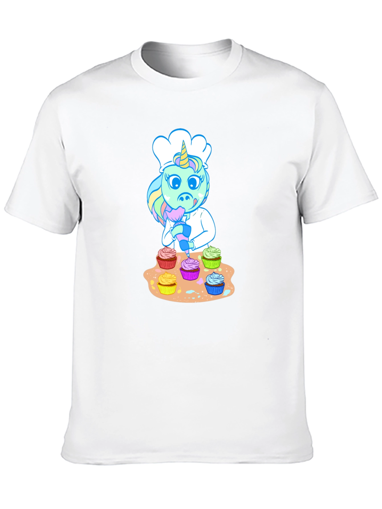 Black Unicorn Chef Cupcake T-Shirt view 10