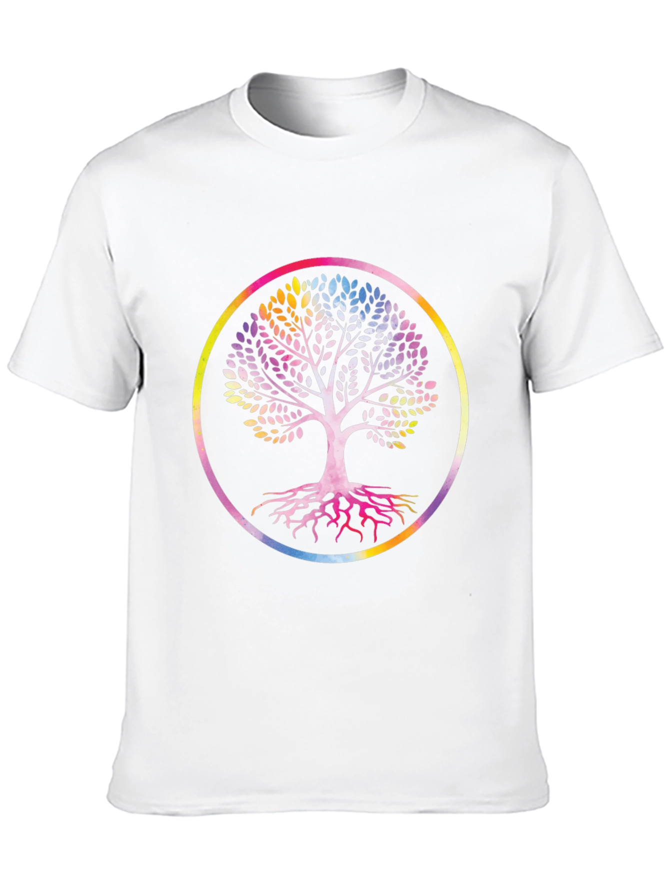 Black Rainbow Tree of Life Black Graphic Tee view 10