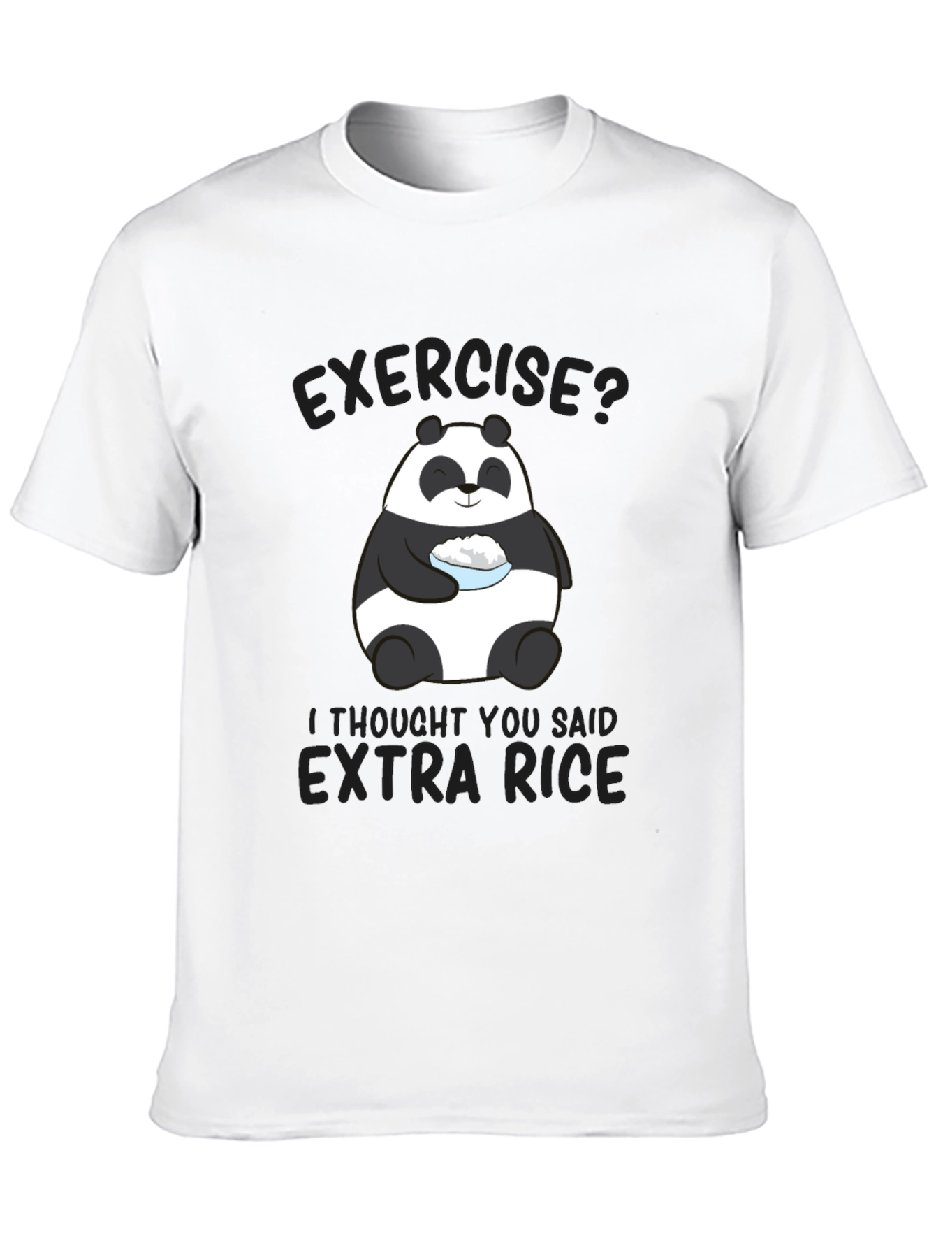 Black Exercise? Extra Rice Panda Graphic T-Shirt view 10