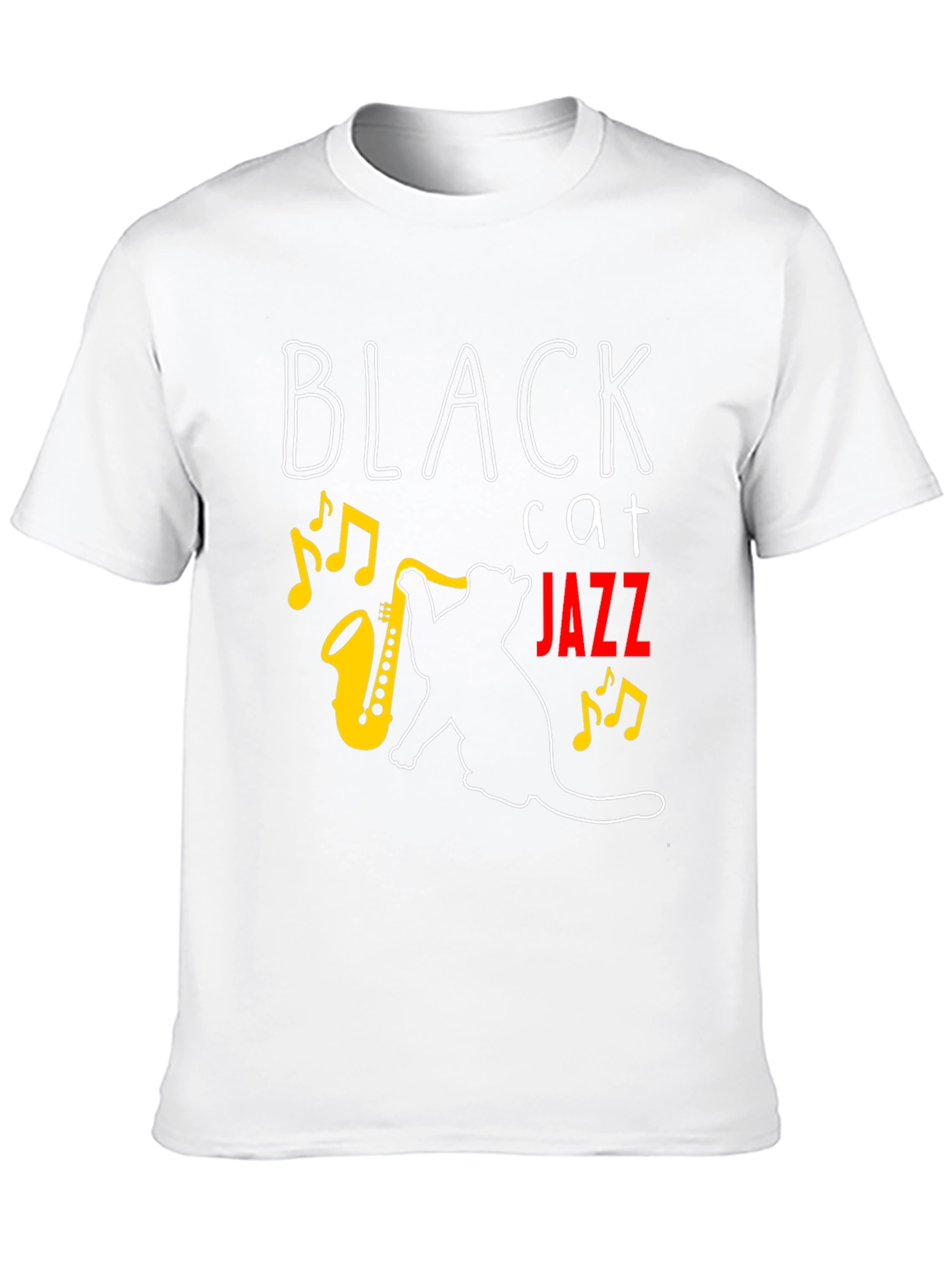 Black Black Cat Jazz Music T-Shirt view 10