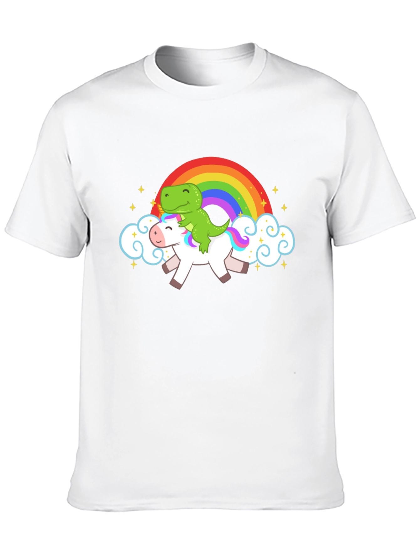 Black Dinosaur Unicorn Rainbow T-Shirt view 10