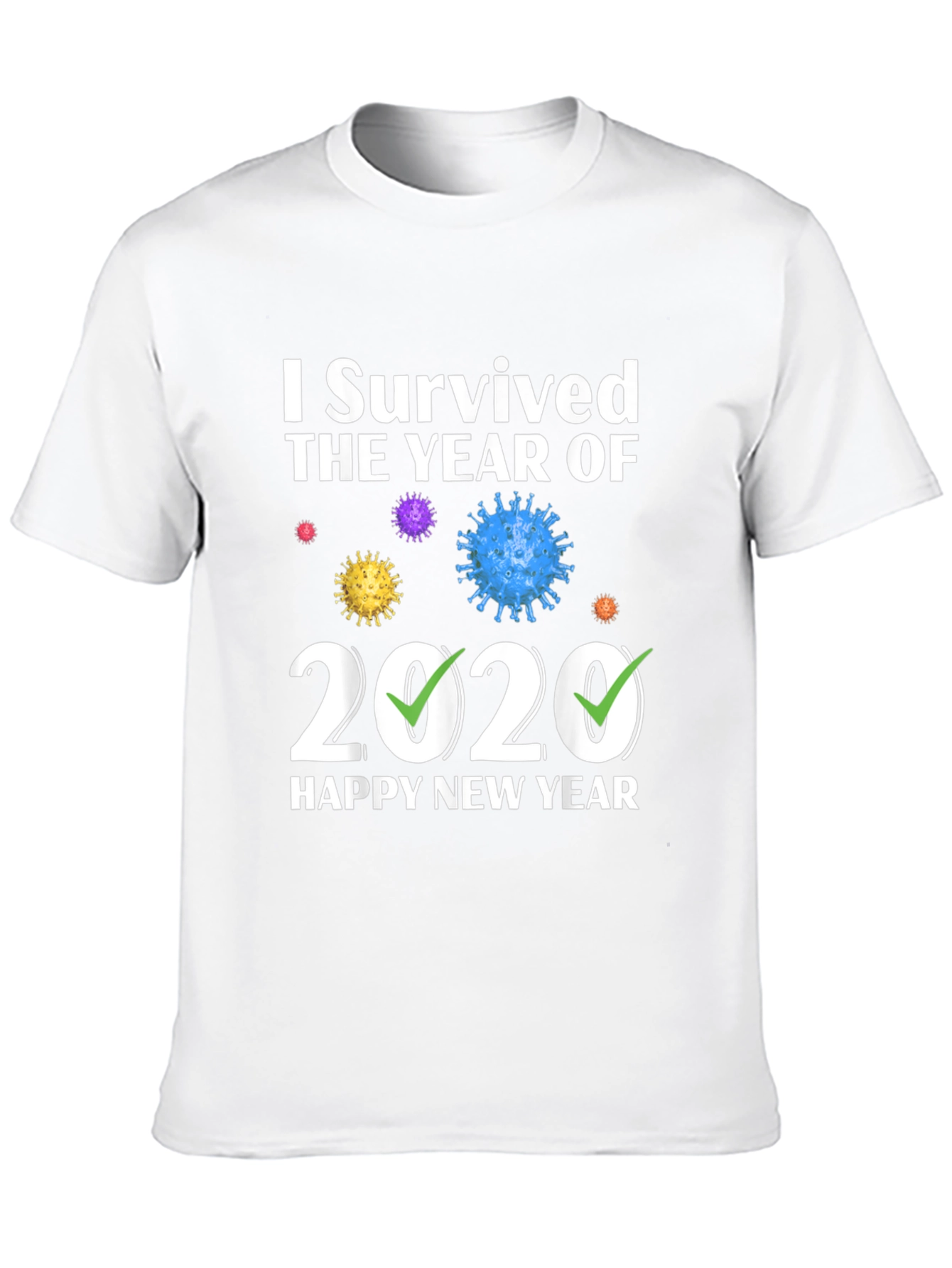 Black I Survived 2020 Happy New Year T-Shirt view 10