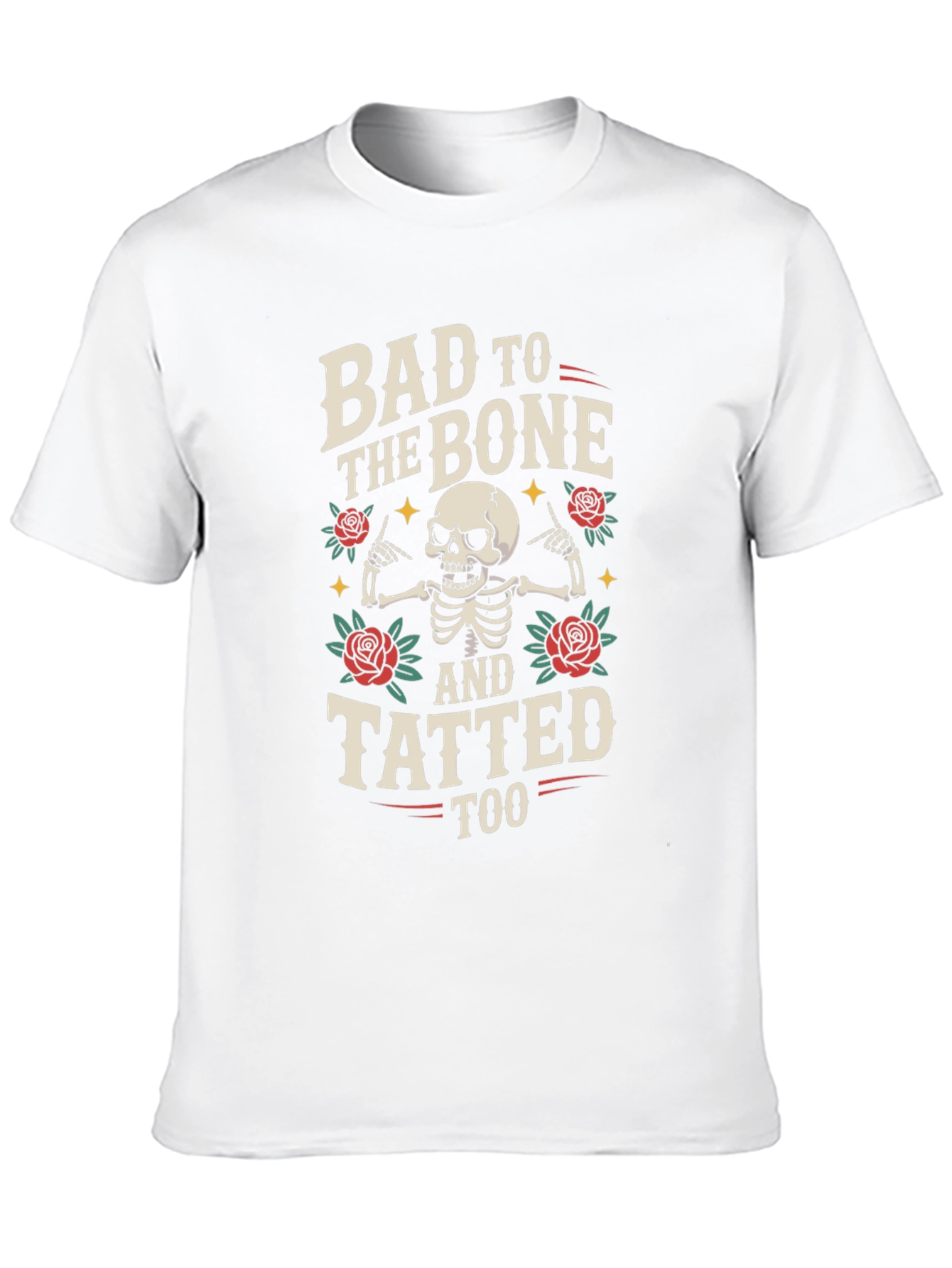 Black Bad to the Bone Tattooed Graphic T-Shirt view 10