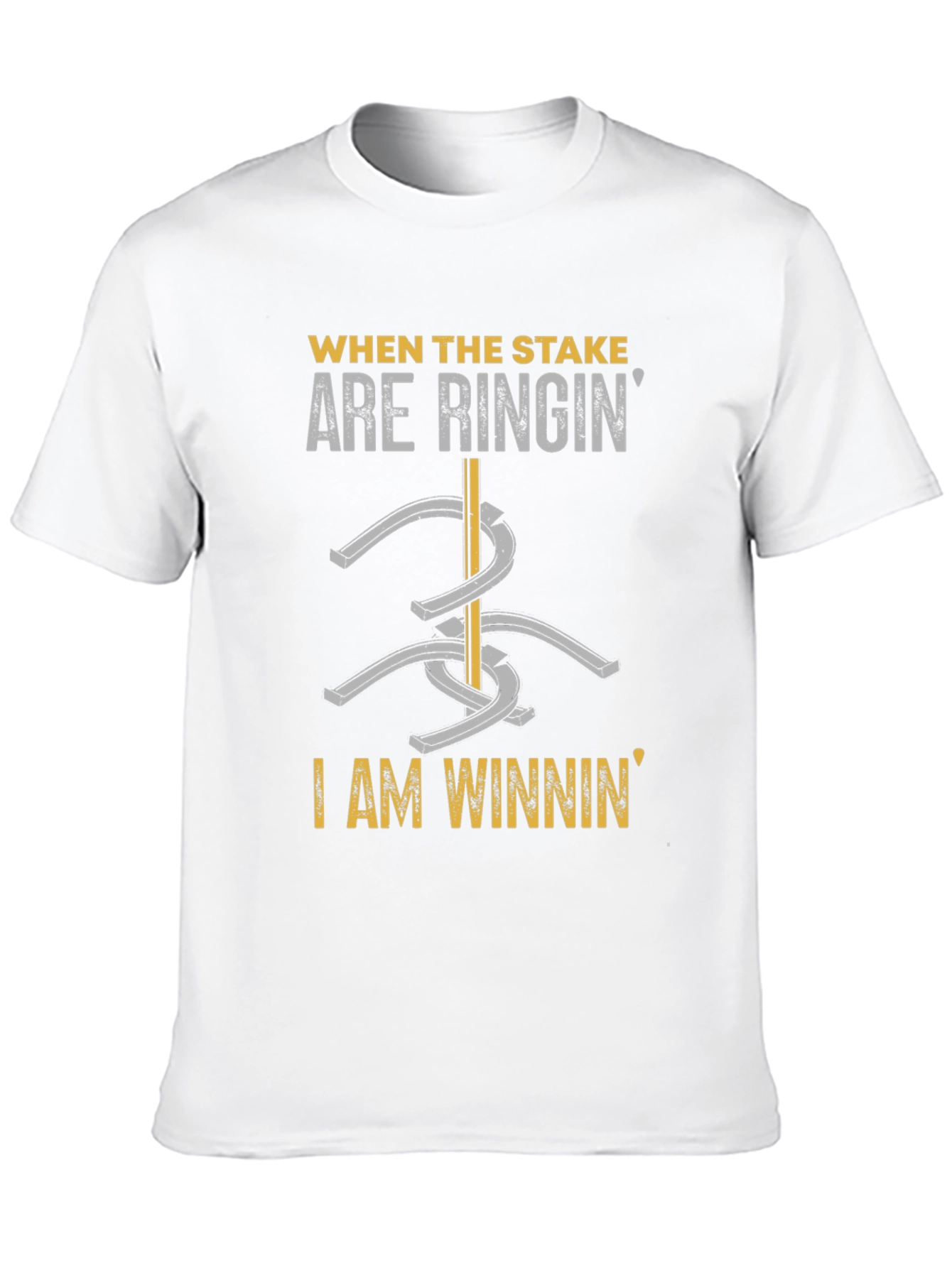 Black Horseshoe Ringin' T-Shirt - I am Winnin' Design view 10