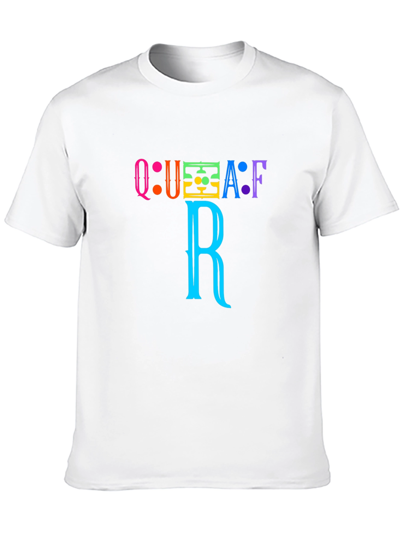 Black Colorful QUAFAF R Graphic Black T-Shirt view 10