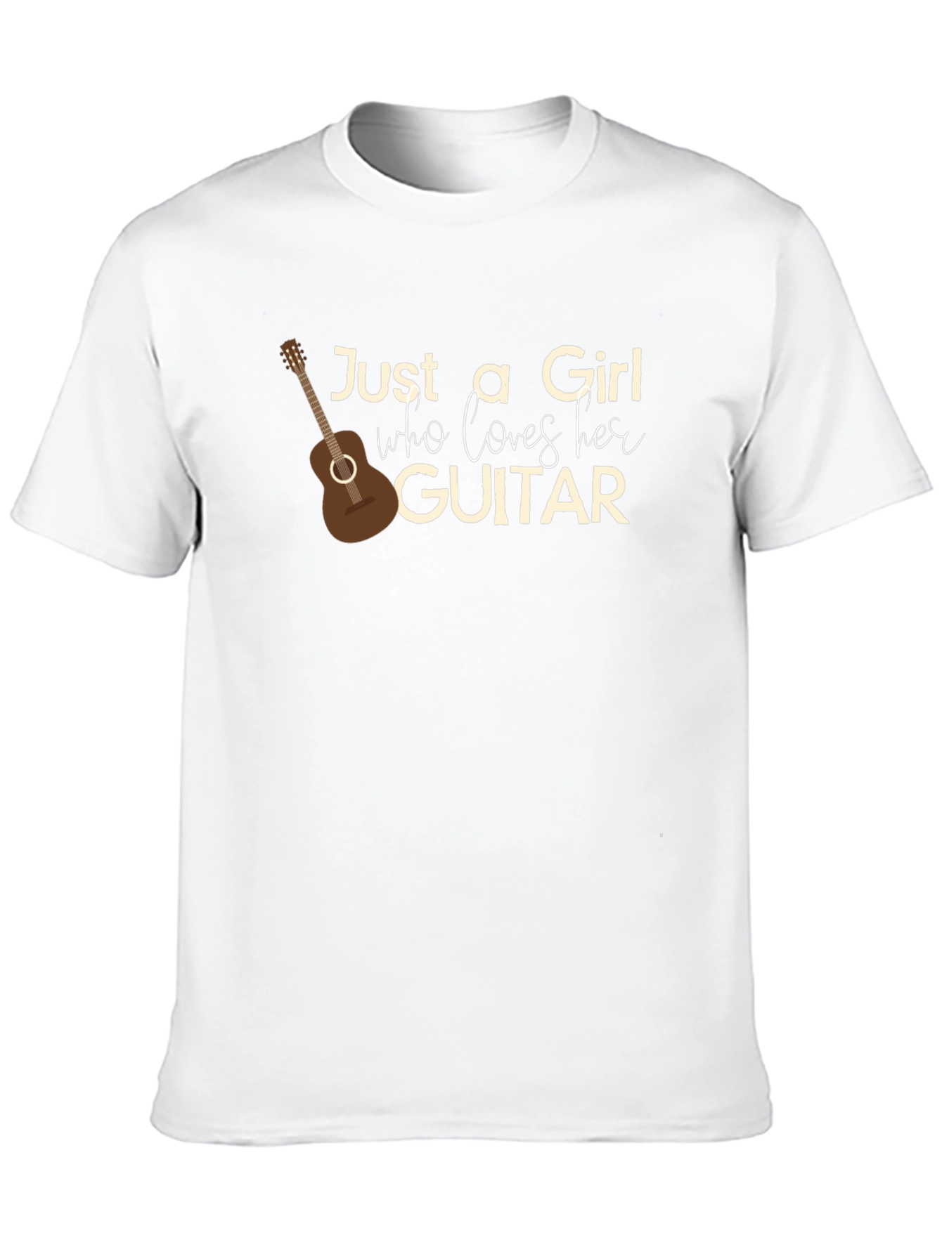 Black Just a Girl Who Loves Her Guitar Graphic T-Shirt view 10