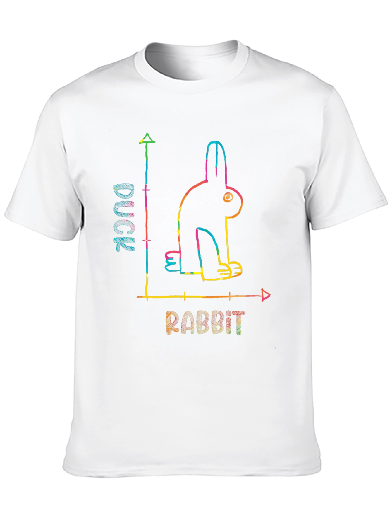 Black Duck or Rabbit? Optical Illusion Graphic T-Shirt view 10