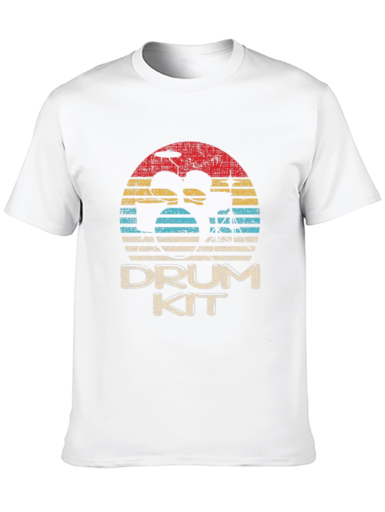 Black Retro Drum Kit T-Shirt - Vintage Style view 10